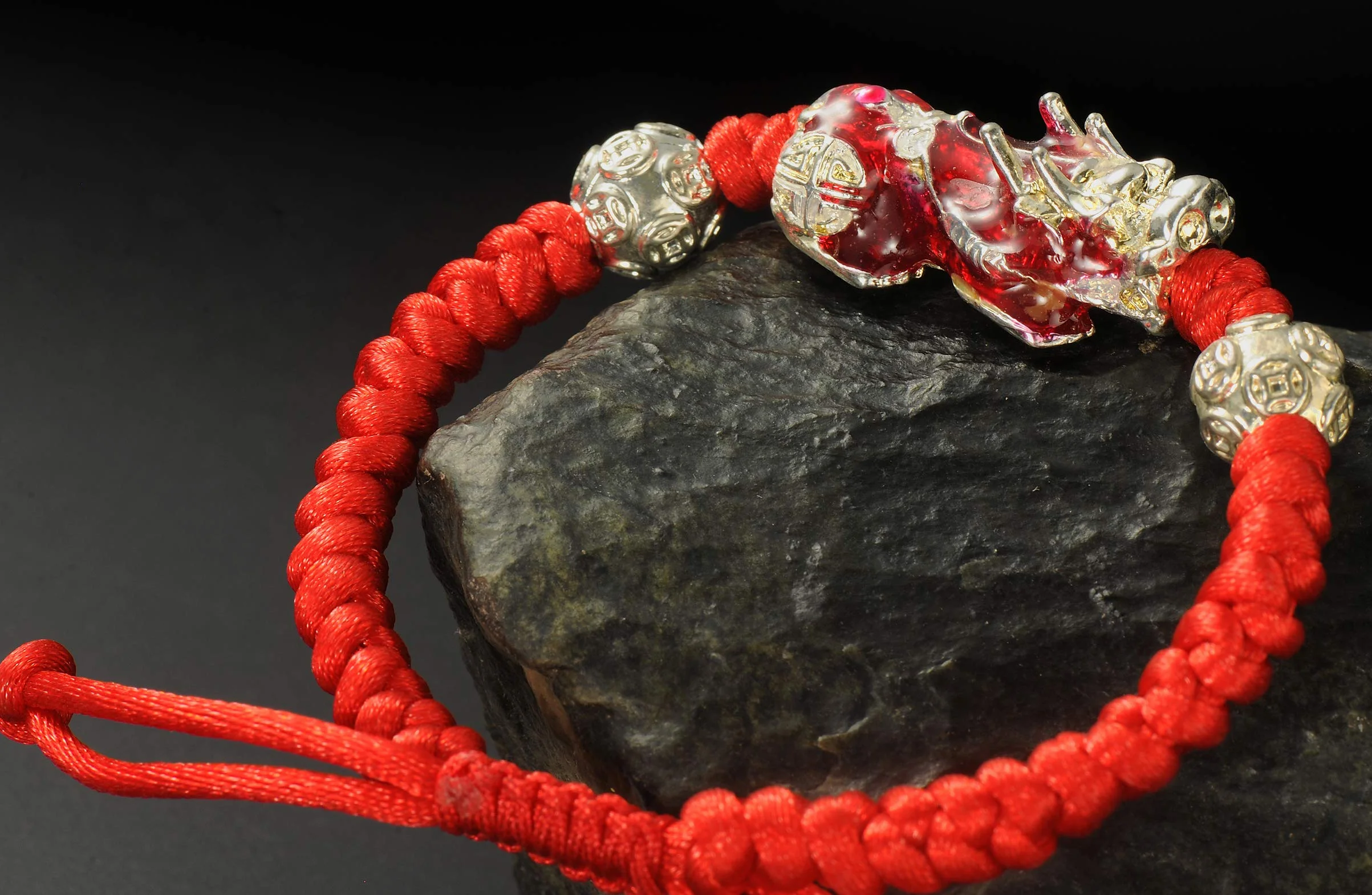 Feng Shui Pixiu regulowane ręcznie plecione bransoletki z liny zestaw szczęśliwego bogactwa bransoletka para przyjaźni amulet biżuteria