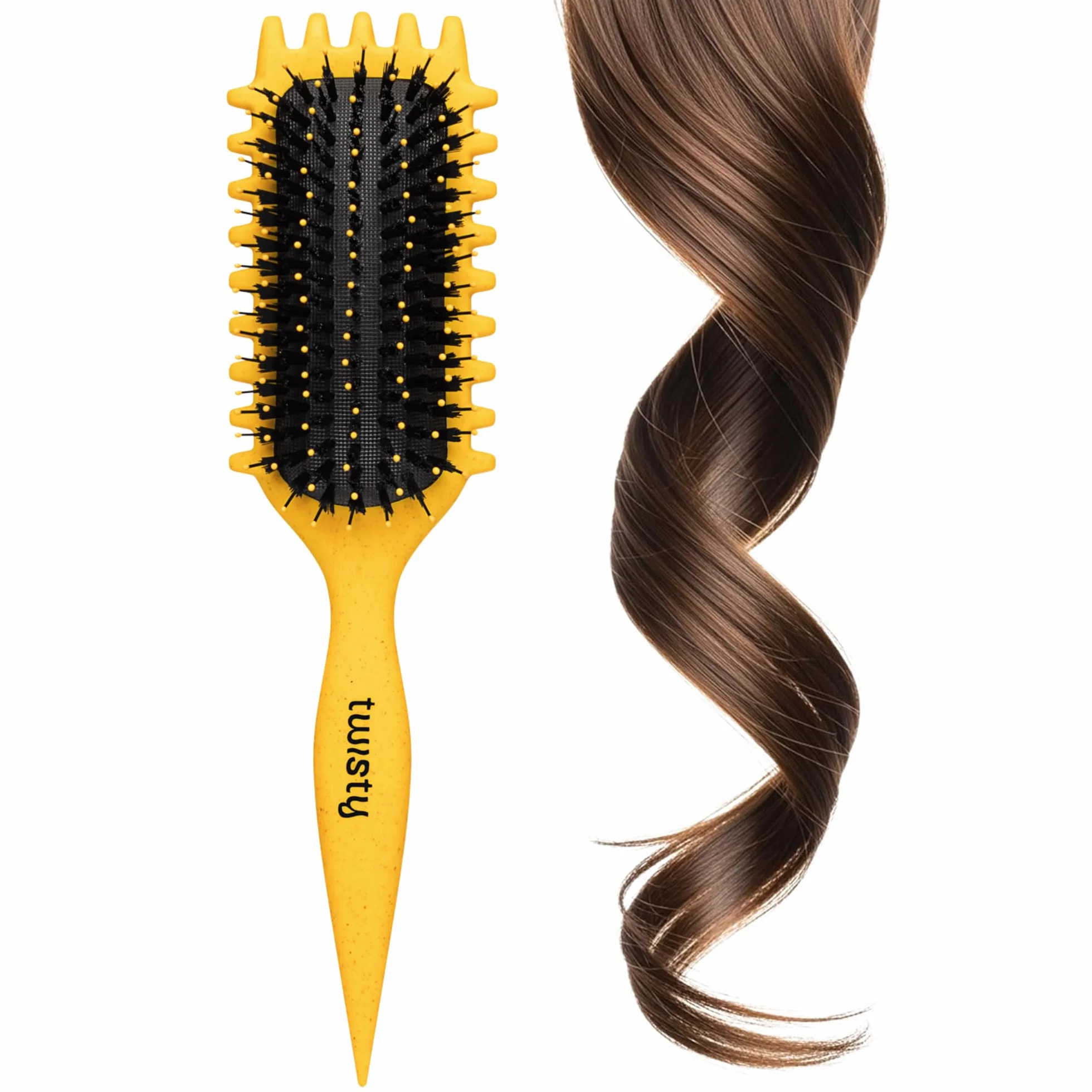 TWISTY Szczotka do włosów The Curl You Want – do zdefiniowanych loków i fal – szczotka do stylizacji skrętów, przeciw puszeniu się i rozczesywaniu – profesjonalna szczotka do włosów na mokro