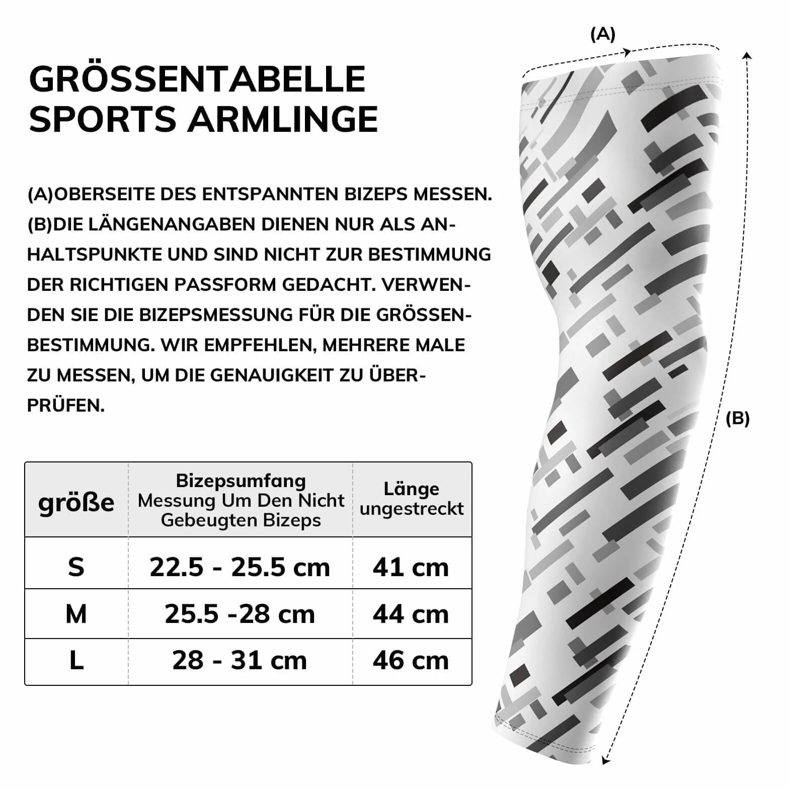Arm Sleeve gamingowa siatkówka, jazda na rowerze: ochraniacz na ramię do e-sportu, ochraniacz na rękę, mankiety, mankiety, tatuaż, biały, czarny, lato, dla mężczyzn i kobiet, w paski, średni