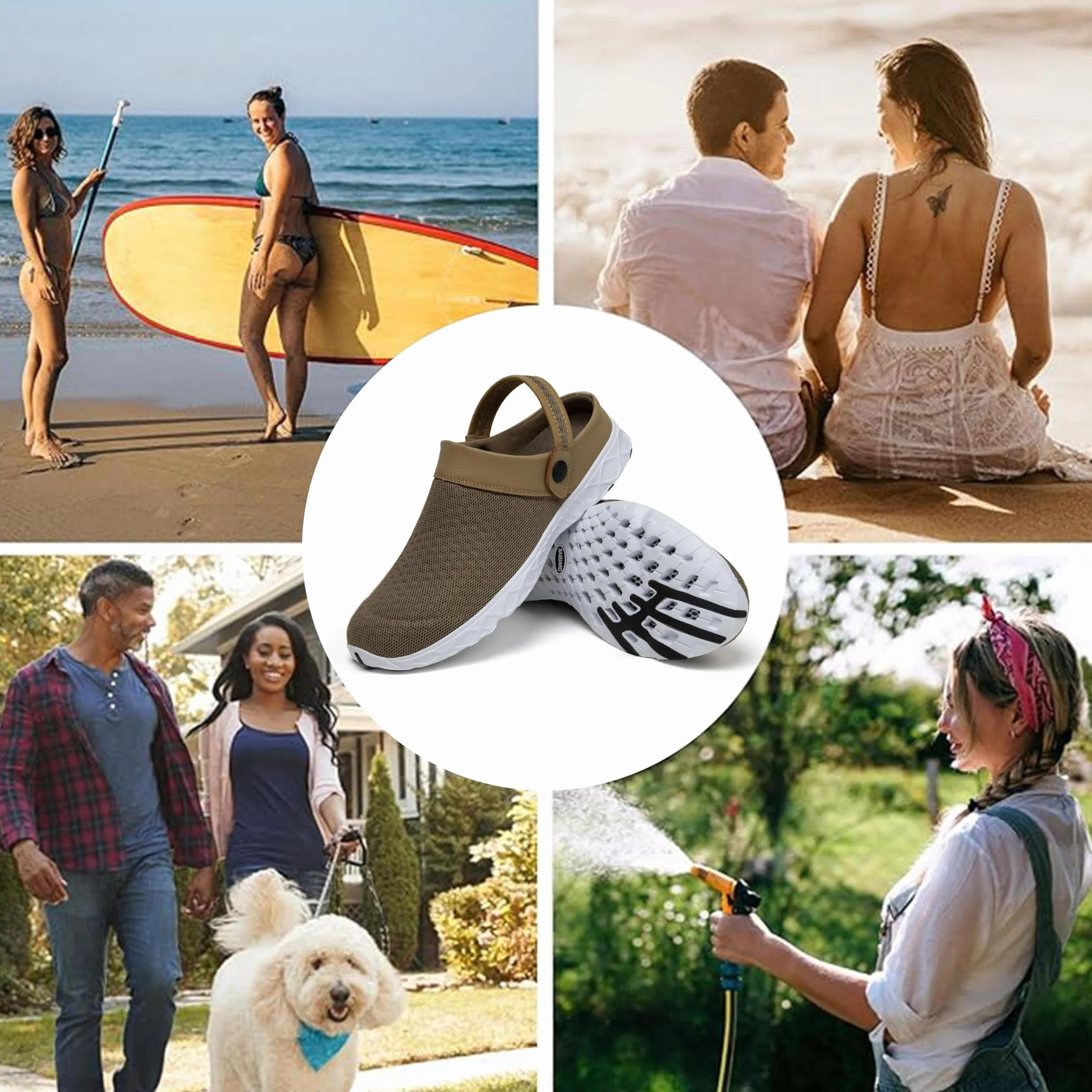 SAGUARO Unisex chodaki letnie kapcie lekkie buty ogrodowe rozm. 36-48