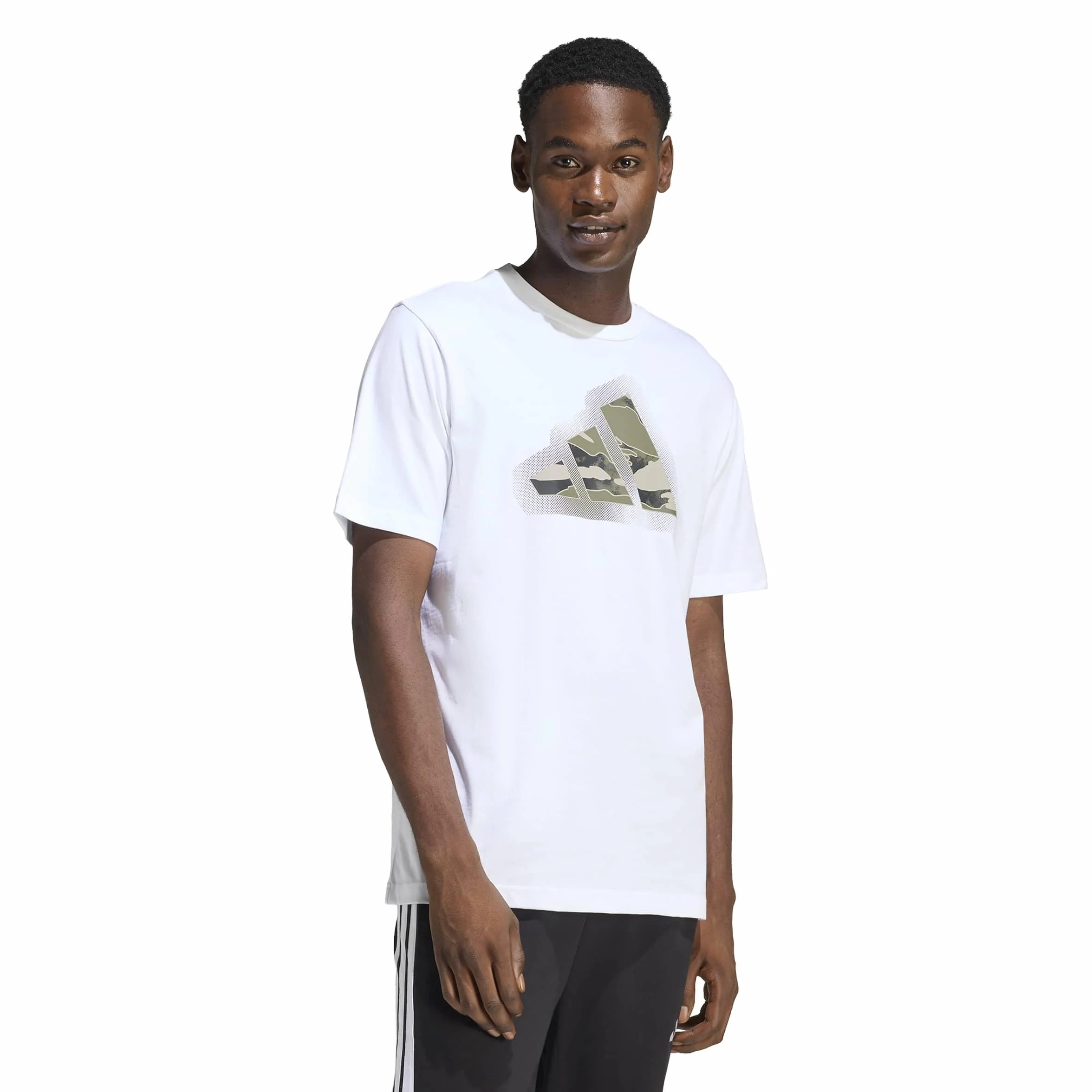 adidas heren CAMO MODERN LOGO GRAPHIC T-SHIRT, white, XXL