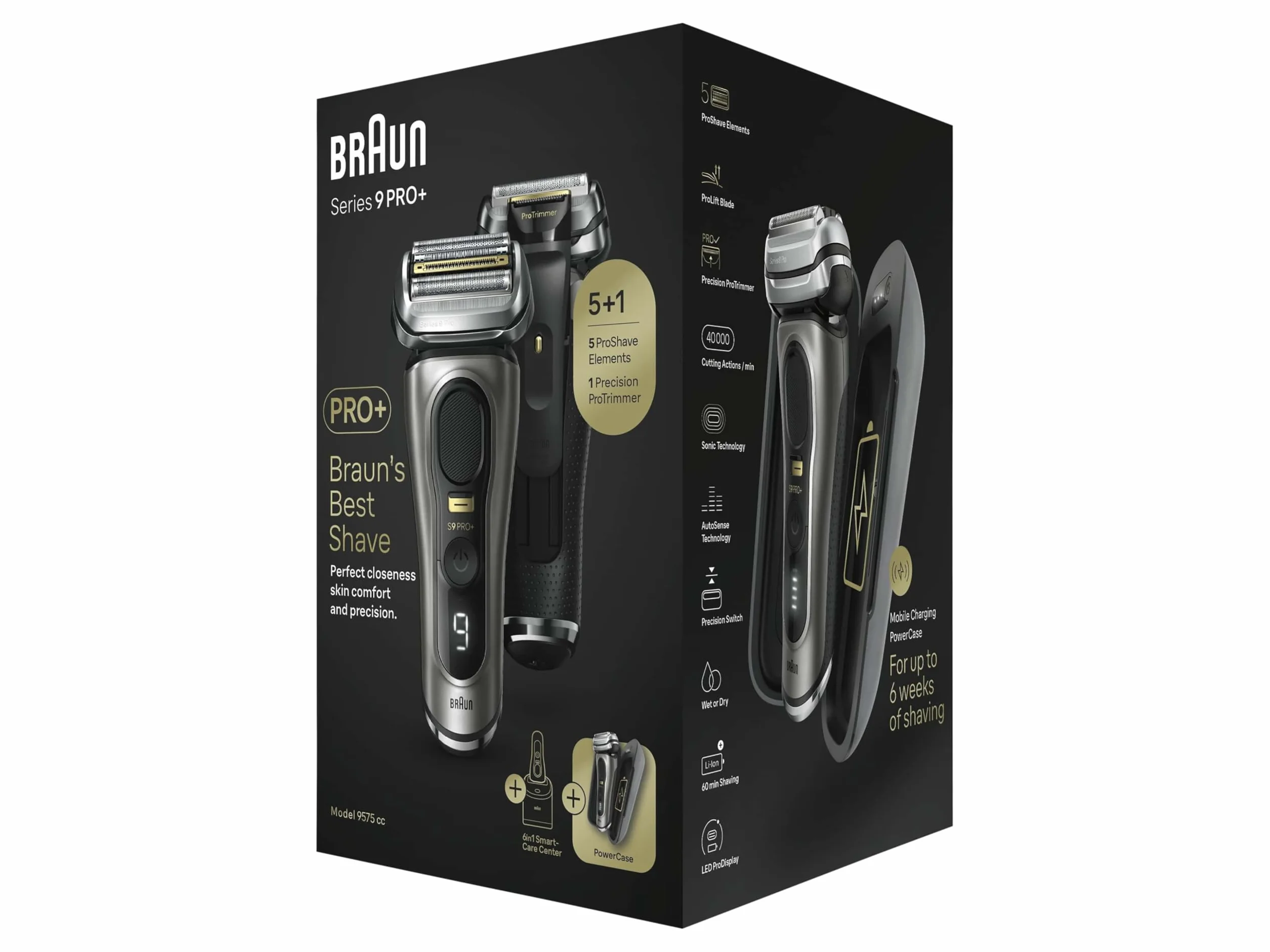 Braun Series 9 Pro 9575cc golarka elektryczna z 5 elementami stacja czyszcząca etui
