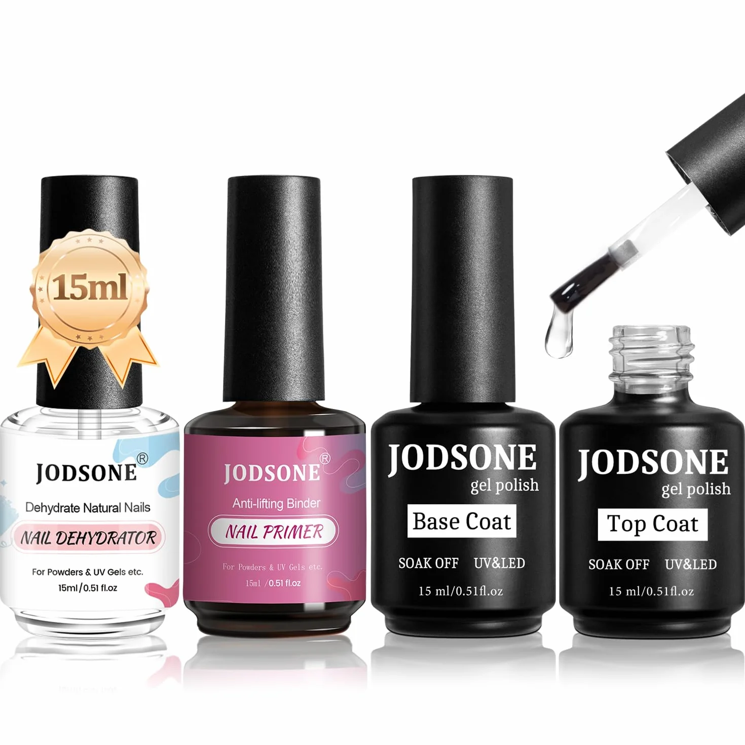 JODSONE 15 ml lakier bazowy do paznokci błyszczący szybkoschnący trwały DIY Nail Art Design długotrwały prezent