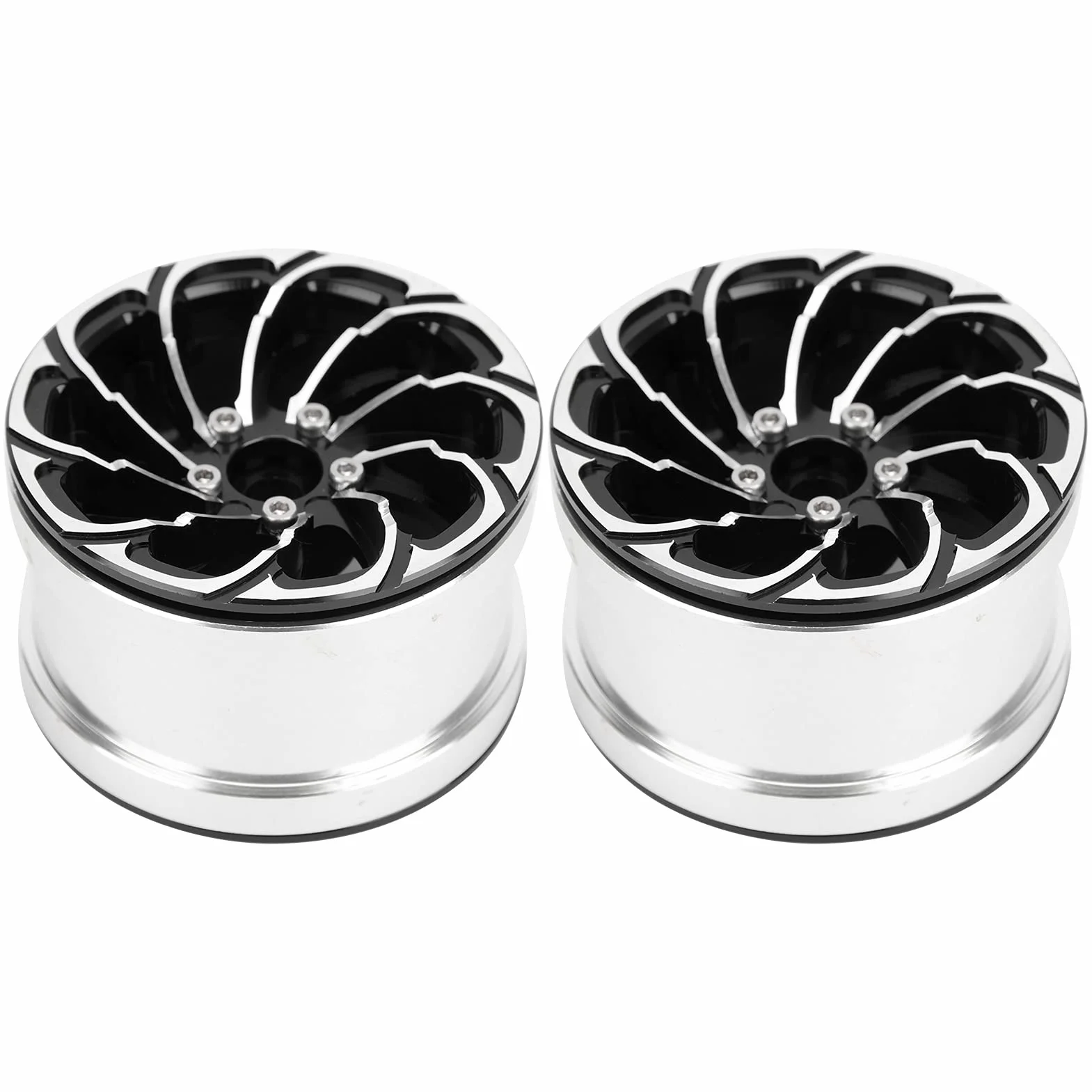 Obręcze Kół RC, Odporne na Zużycie, Trwałe Felgi ze Stopu Aluminium Beadlock z Blokadą, Nieprzywierające, Kompatybilne z Samochodami Gąsienicowymi RC w Skali 1/10(czarny)