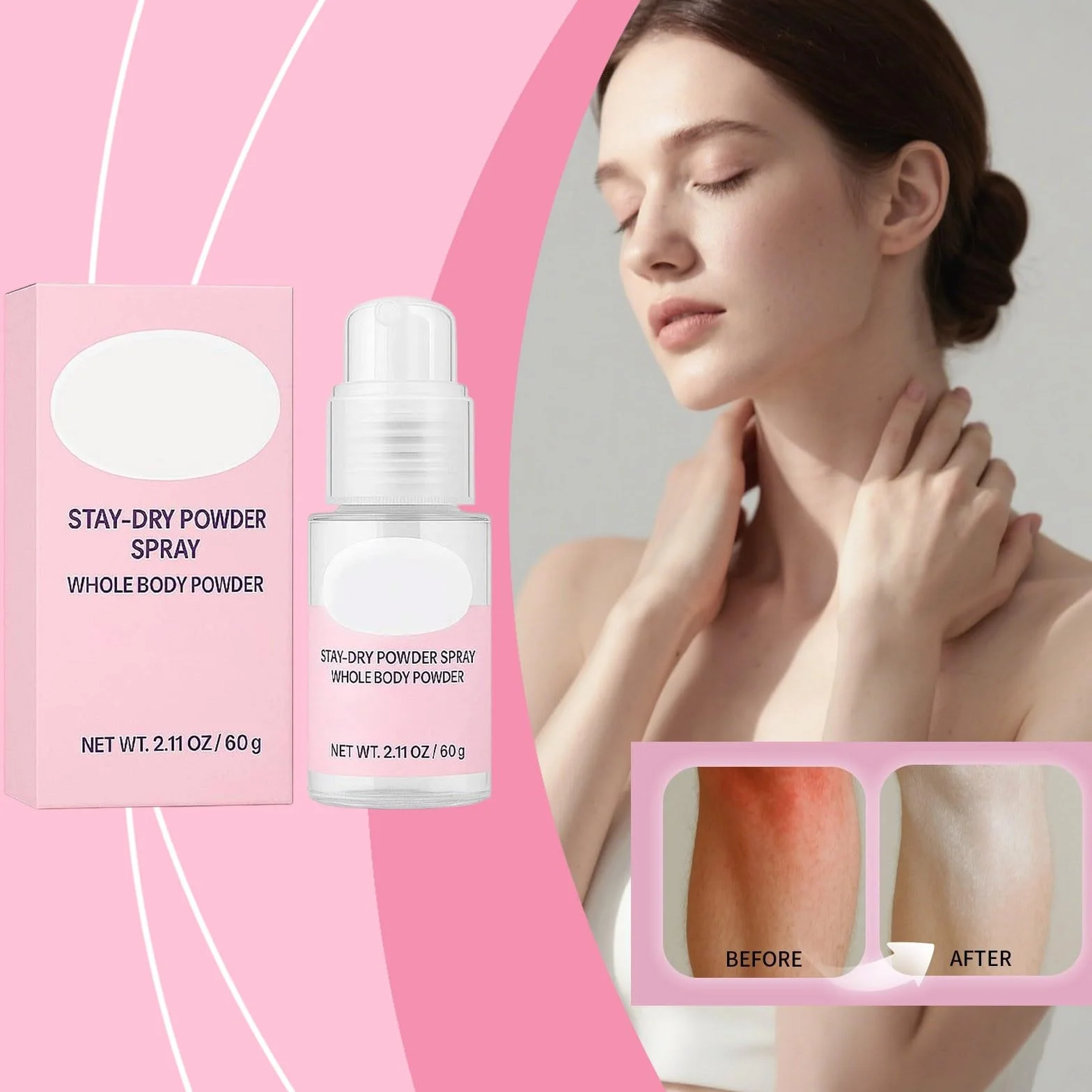 Comfort Powder Stay Dry Spray puder do ciała zapobiegający otarciom i poceniu się (2)