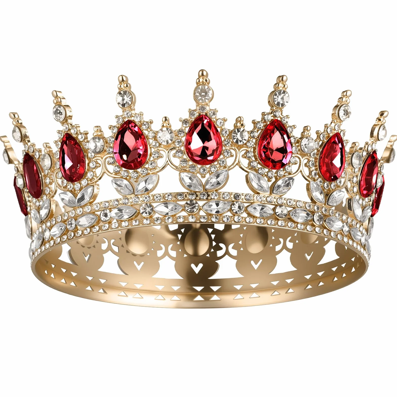 Korona dla kobiet, pełne okrągłe korony królowej, błyszczący diadem ze strasu, diadem księżniczki, akcesoria do włosów na imprezę, urodziny, dekoracje ślubne, uroczystości, rekwizyty do kostiumu