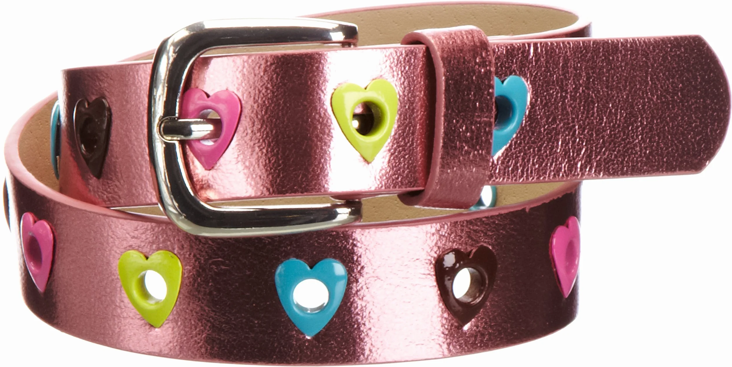 Playshoes Unisex dziecięcy pasek PU serduszko różowy, 18 - różowy, 55