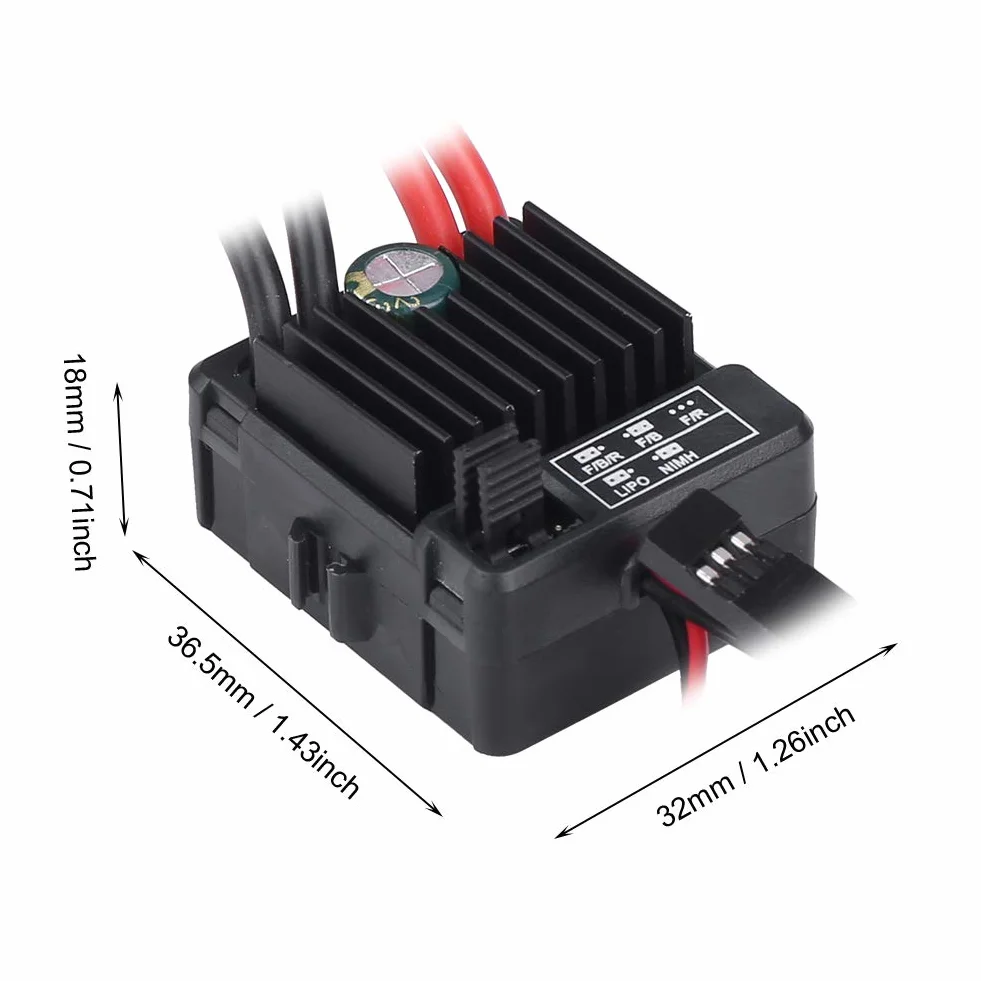 RC Car ESC Brushed 60A ESC Brushed ESC, Waterproof Brushed 1060 60A ESC 60A ESC Brushed for Touring RC Car Truggy 1/10 RC Car Complete Motors