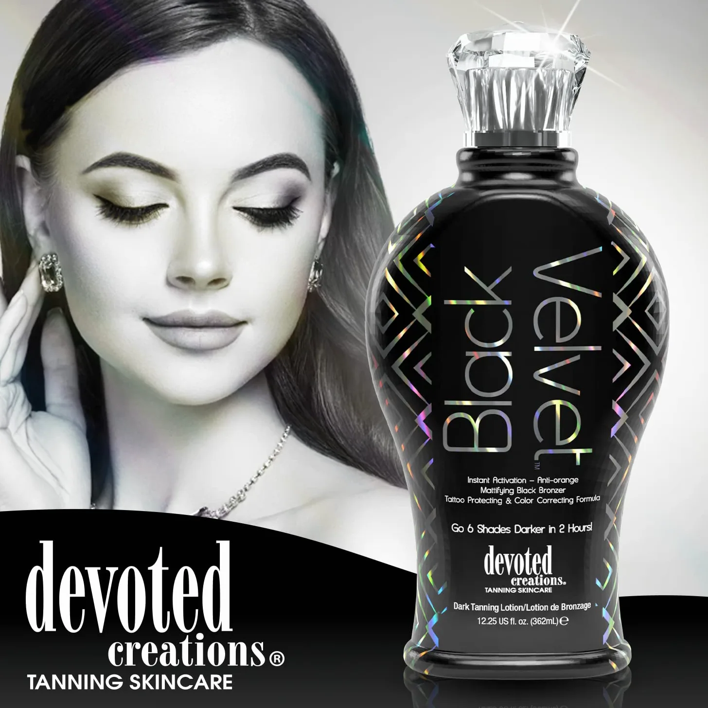 Devoted Creations Black Velvet Anti-Orange Matujący Czarny Bronzer Balsam do opalania 350 ml