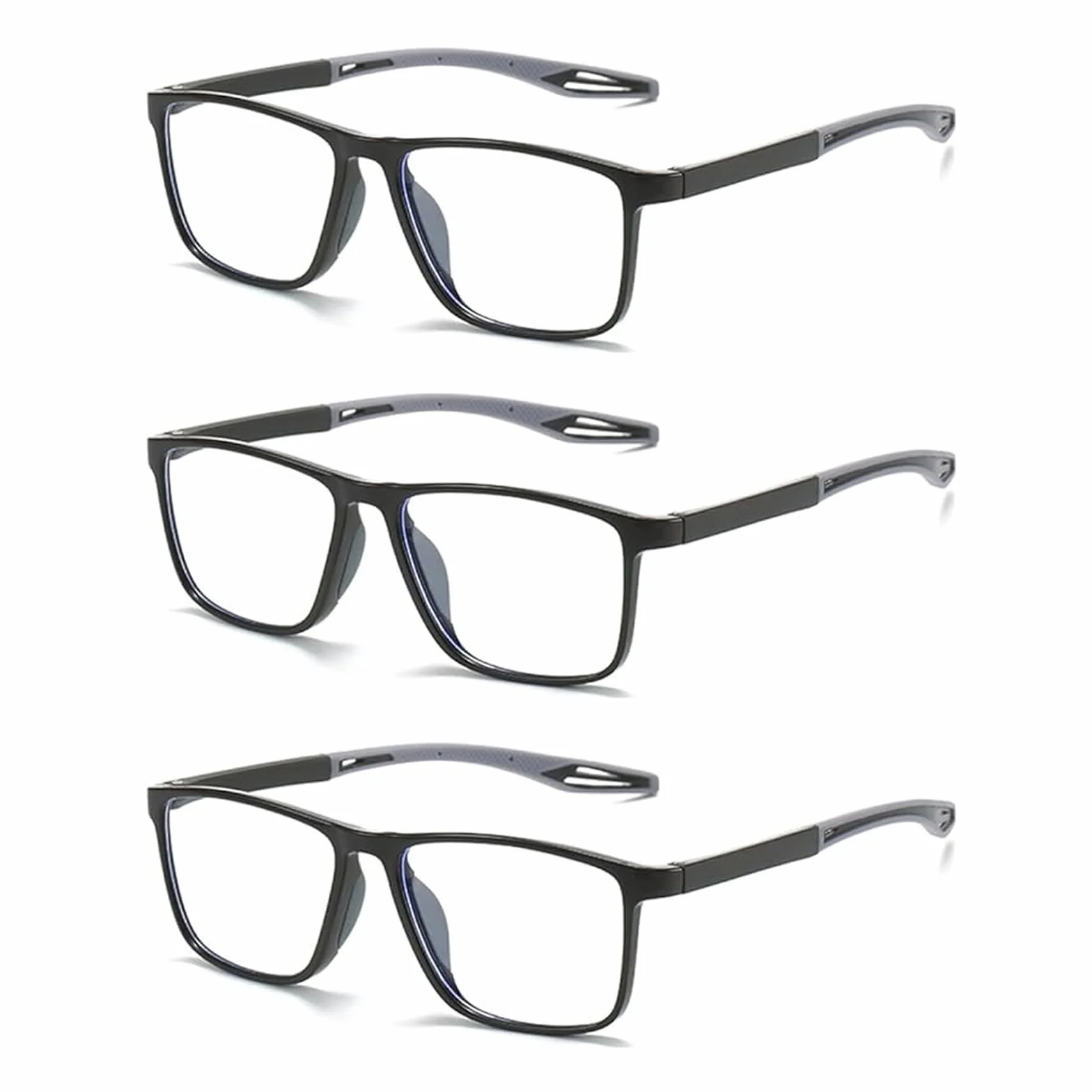 Hubeye Sportowe okulary do czytania dla mężczyzn i kobiet czytnik TR90 Ultralight kwadratowe wygodne elastyczne okulary chroniące przed niebieskim światłem