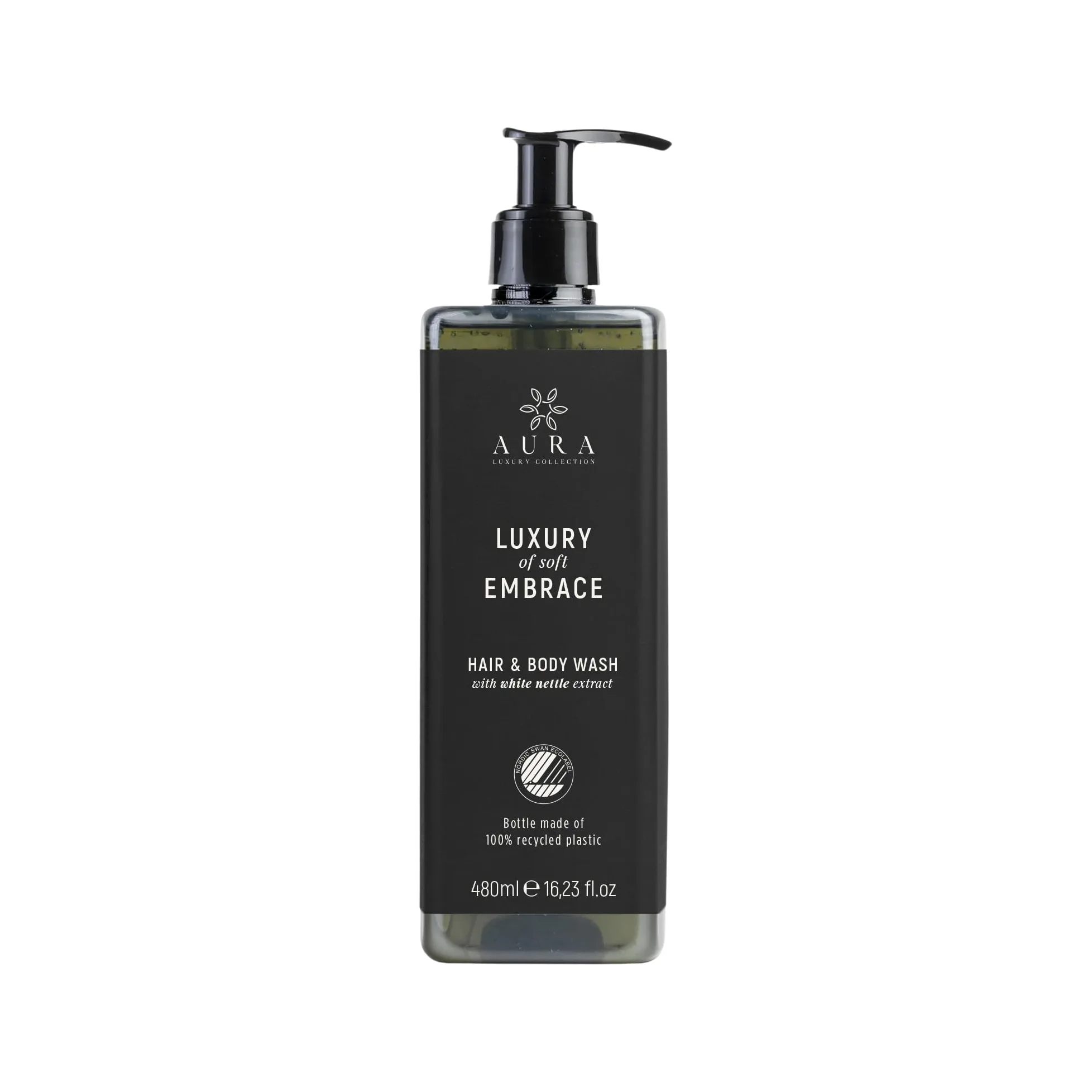 Aura Luxury Collection Szampon do kąpieli 480 ml z białej pokrzywy + uchwyt zapobiegający włamaniu! (bez uchwytu, 480 00 ml (12 szt.)