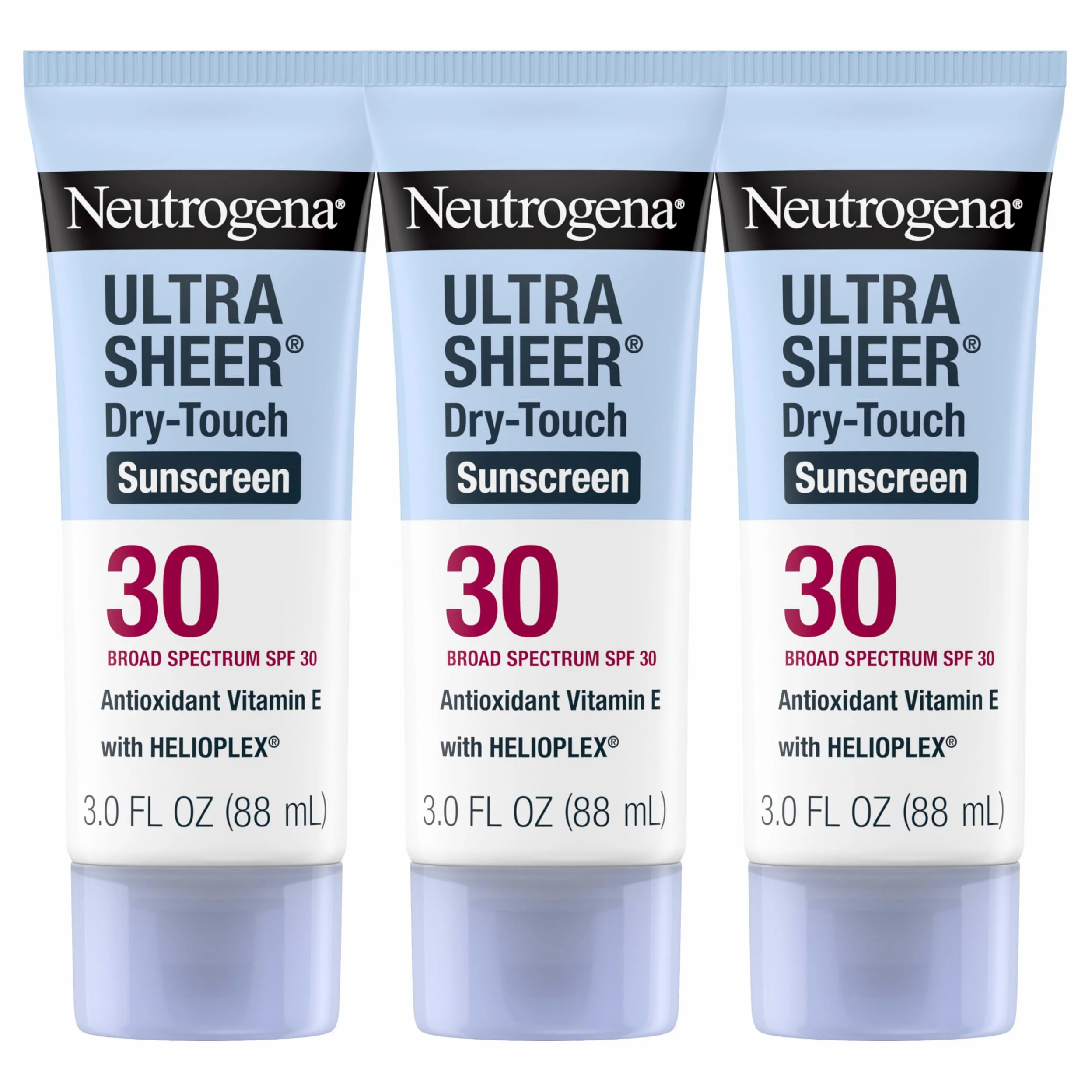 Neutrogena Ultra Sheer Dry-Touch Sunscreen Lotion, Broad Spectrum LSF 30 ochrona przed promieniowaniem UVA/UVB, nie zawiera tlenu, wodoodporny, nie zatyka się, nie zawiera komedogenicznych,