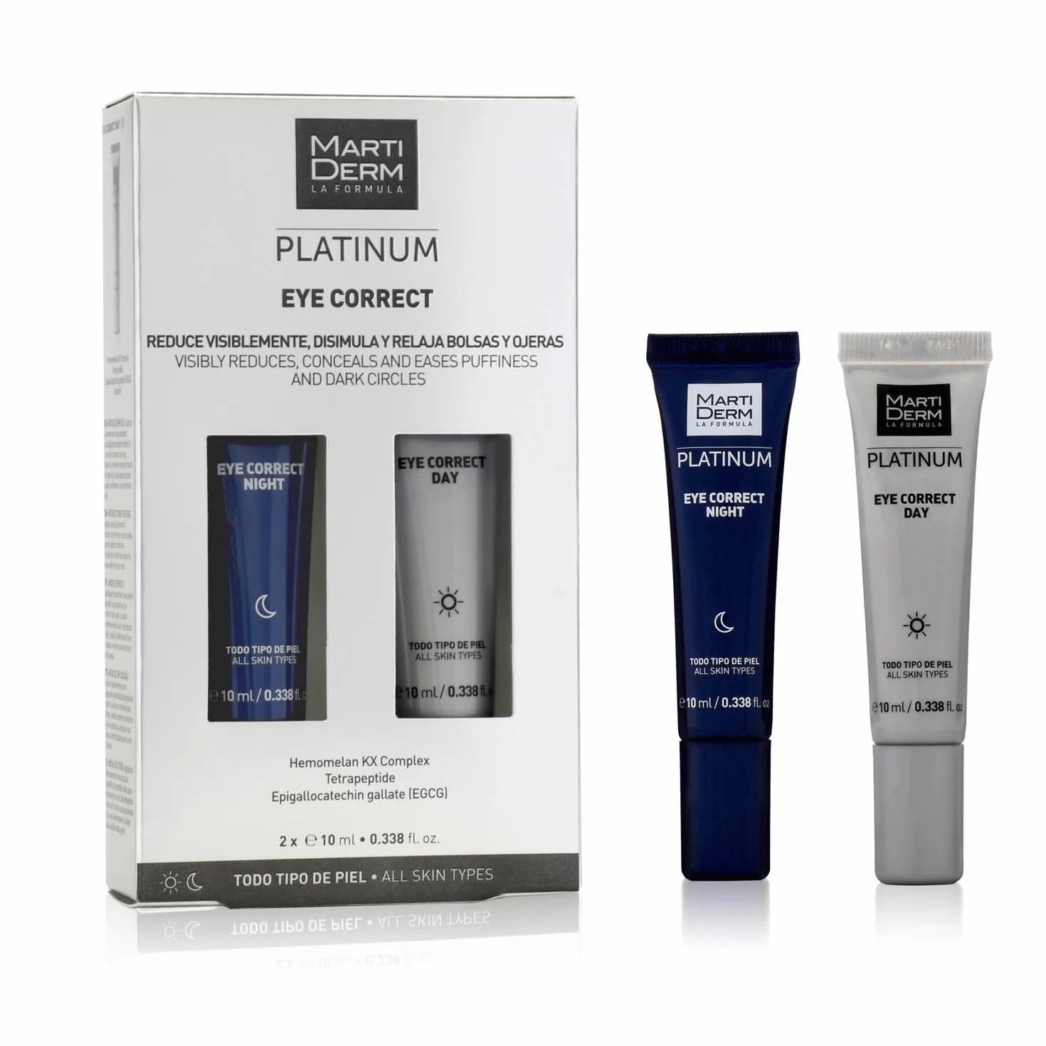 Martiderm, Platinum Eye Correct Day & Night 2 X 10 Ml, Zestaw Twarzy, Wielobarwny, U, Unisex-Adult.