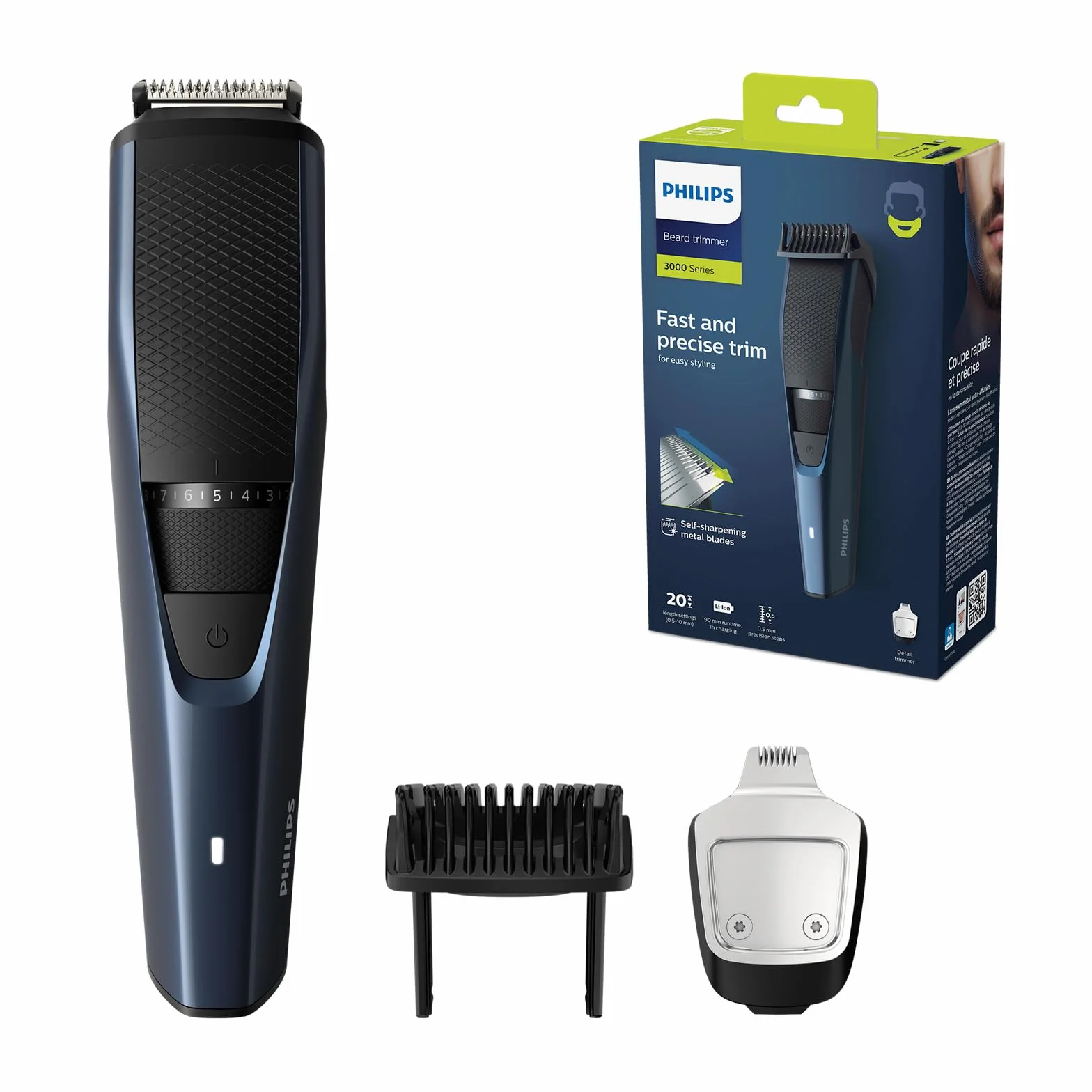 Philips seria 3000 Trymer do brody BT3238/15 bezprzewodowy Lift&Trim 90min