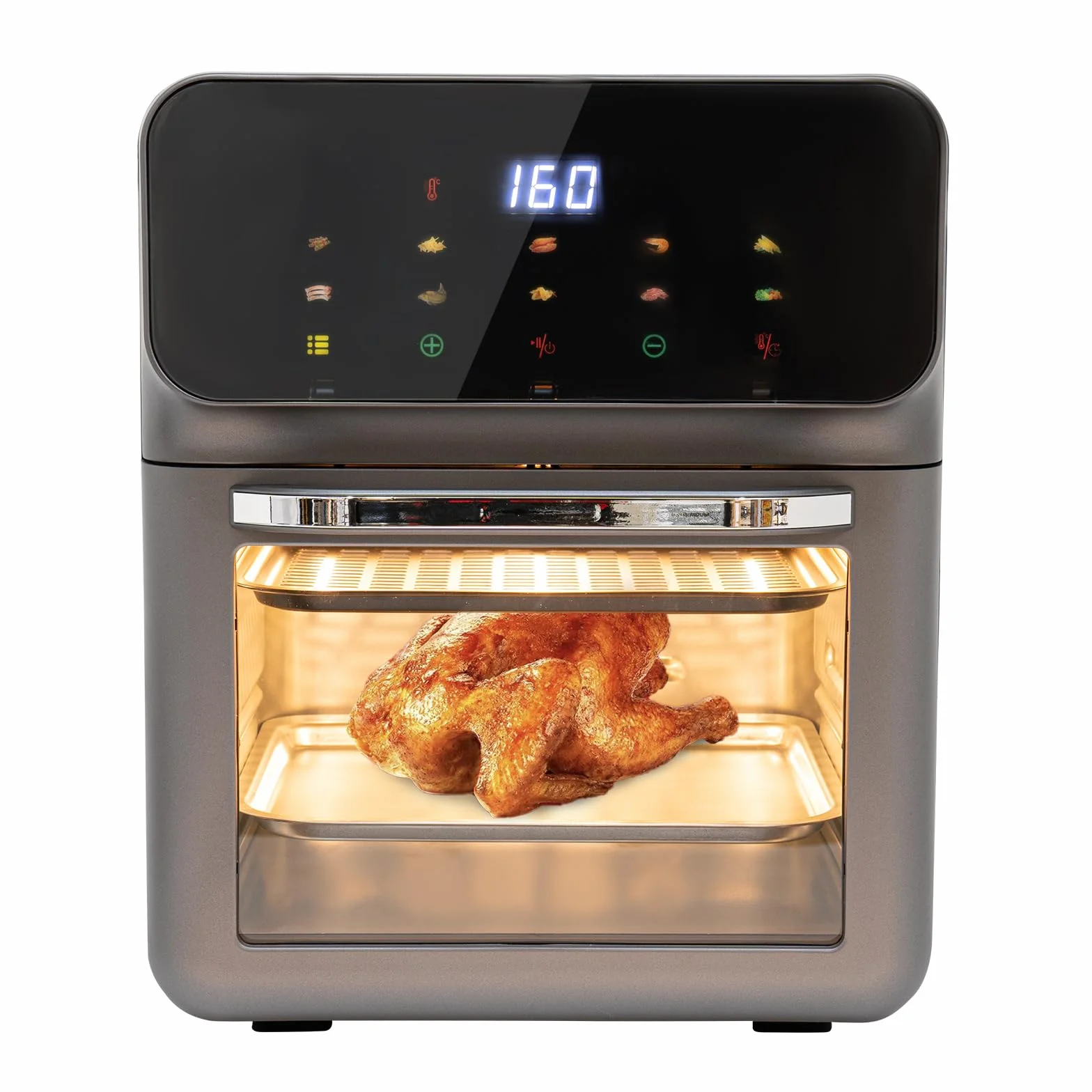 Mini piekarnik do pizzy z konwekcją, 13 litrów, piekarnik 3 w 1, z 2 blachami do pieczenia i 50 pojemnikami na ciasto, ciepło górne/dolne, 60 mintimerów, rękawice kuchenne, książka kucharska