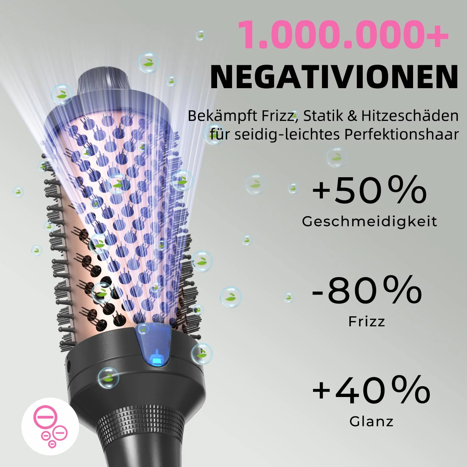 K&K Szczotka termiczna na keratynę 45 mm jonowa podgrzewana prostownica do włosów