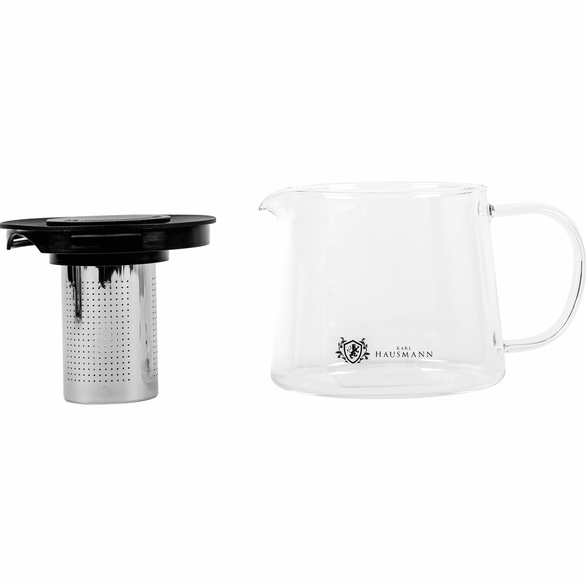 KARL HAUSMANN Dzbanek Szklany 1.5L z Zaparzaczem - Dzbanek na Kuchenkę (gaz, ceramiczna, elektryczna) | Zaparzanie Bezpośrednie, bez Kapania, Zmywarka