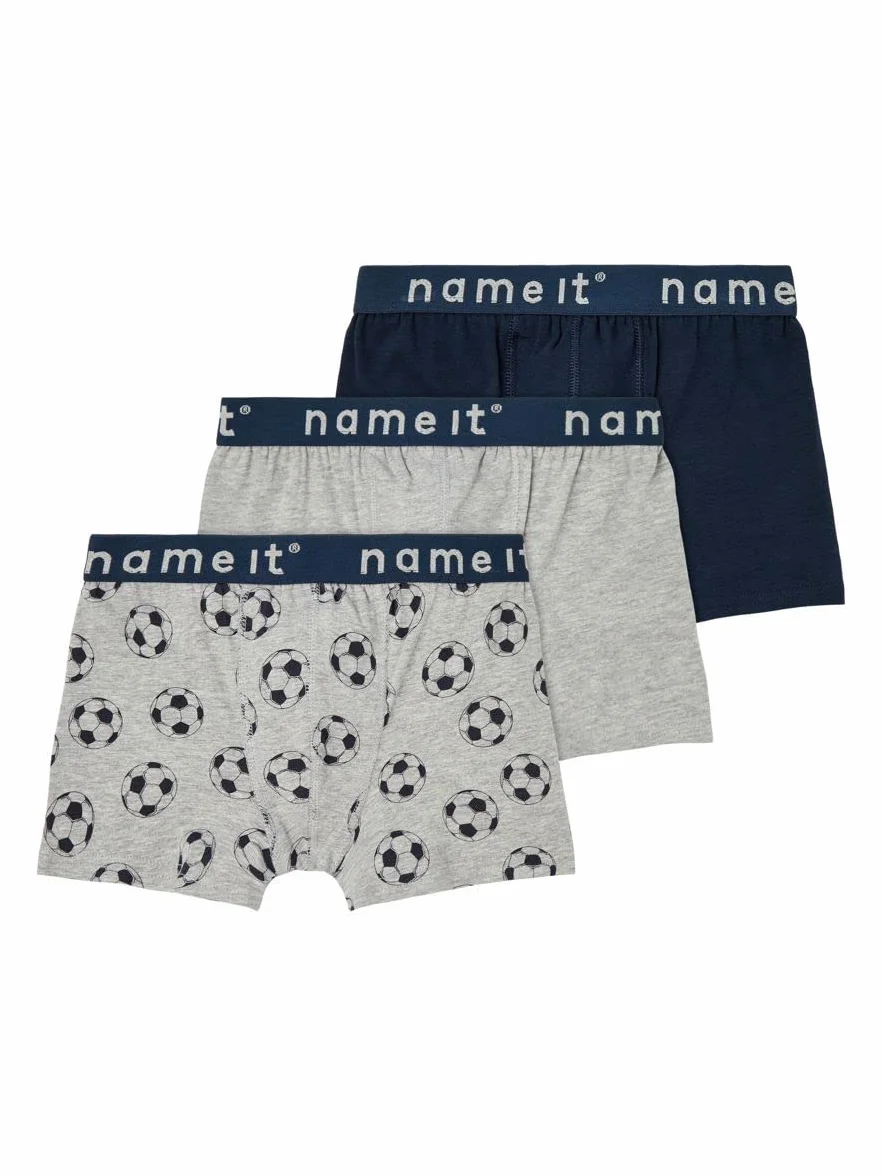 NAME IT Kalesony Chłopcy Nkmboxer 3p Melange Football Noos