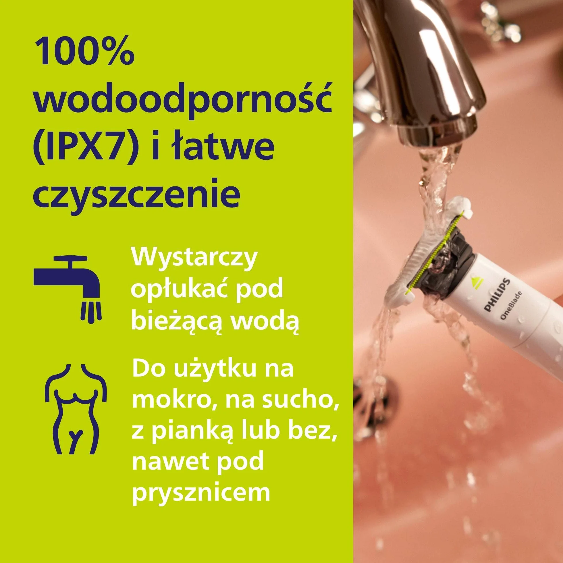 Philips OneBlade Intimate, pielęgnacja okolic intymnych, przycinanie i golenie z dodatkową ochroną skóry, dla zadbanego efektu bez całkowitego wygolenia, model QP1924/28