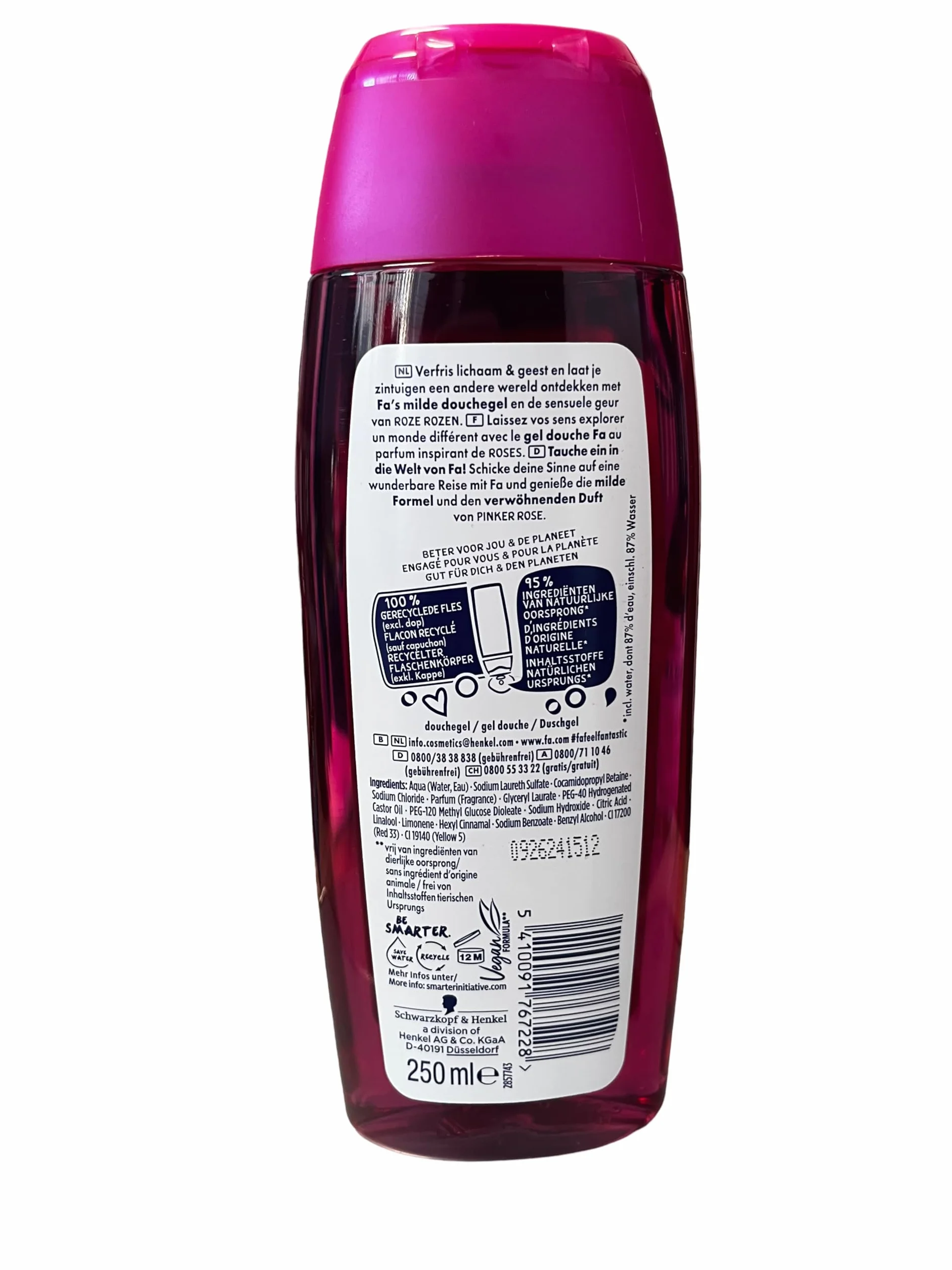 Fa Pink Passion żel pod prysznic 250 ml naturalny wegański testowany dermatologicznie