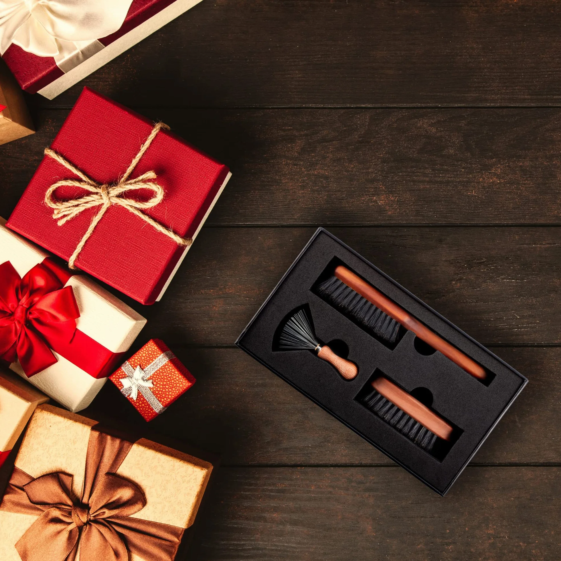 ZilberHaar Bartbürsten-Set mit steifen Borsten - Original-Bartbürste - Taschen-Bartbürste - inkl. Bartbürsten-Reinigungswerkzeug