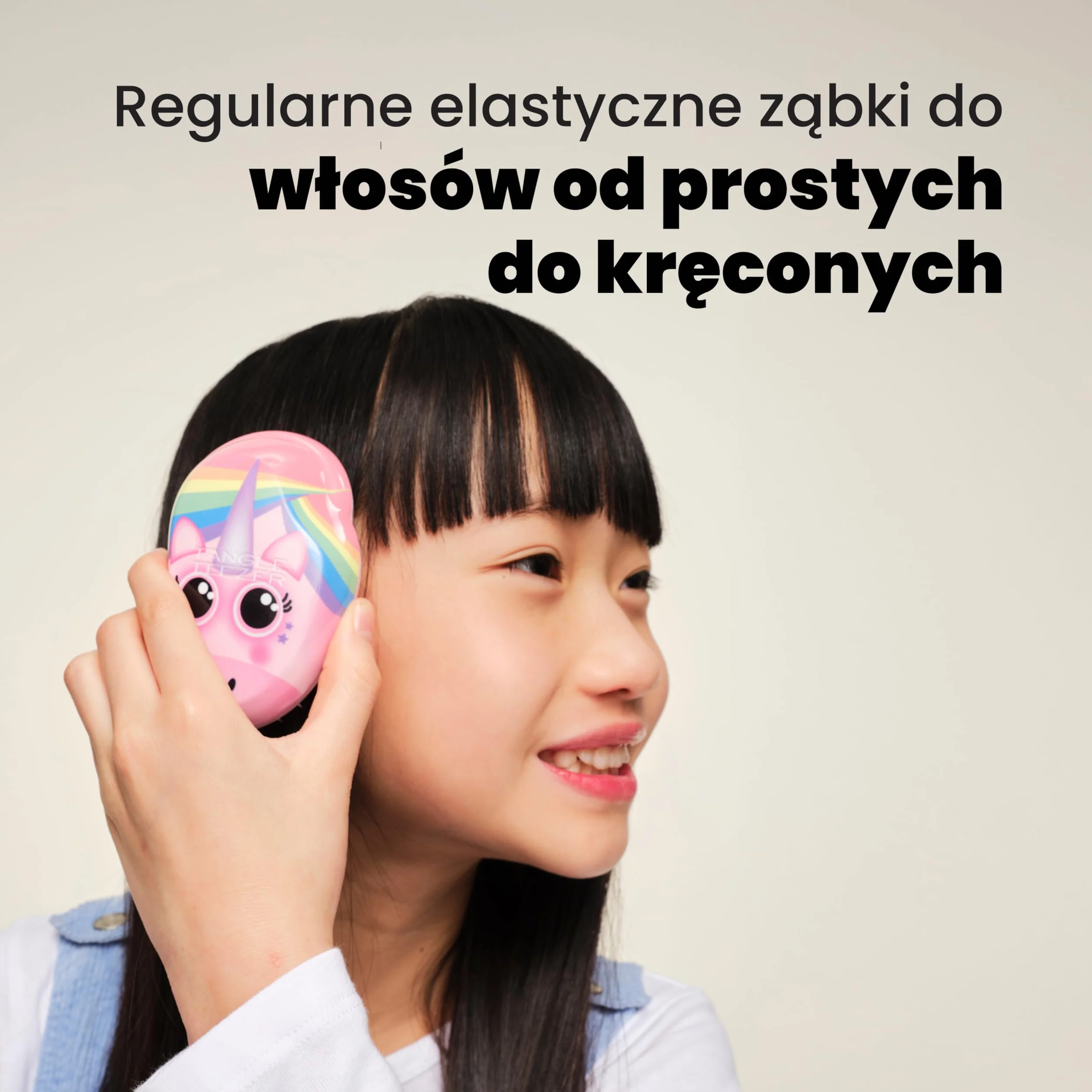 Tangle Teezer Mini Original szczotka do rozczesywania włosów mokrych i suchych Tęczowy jednorożec