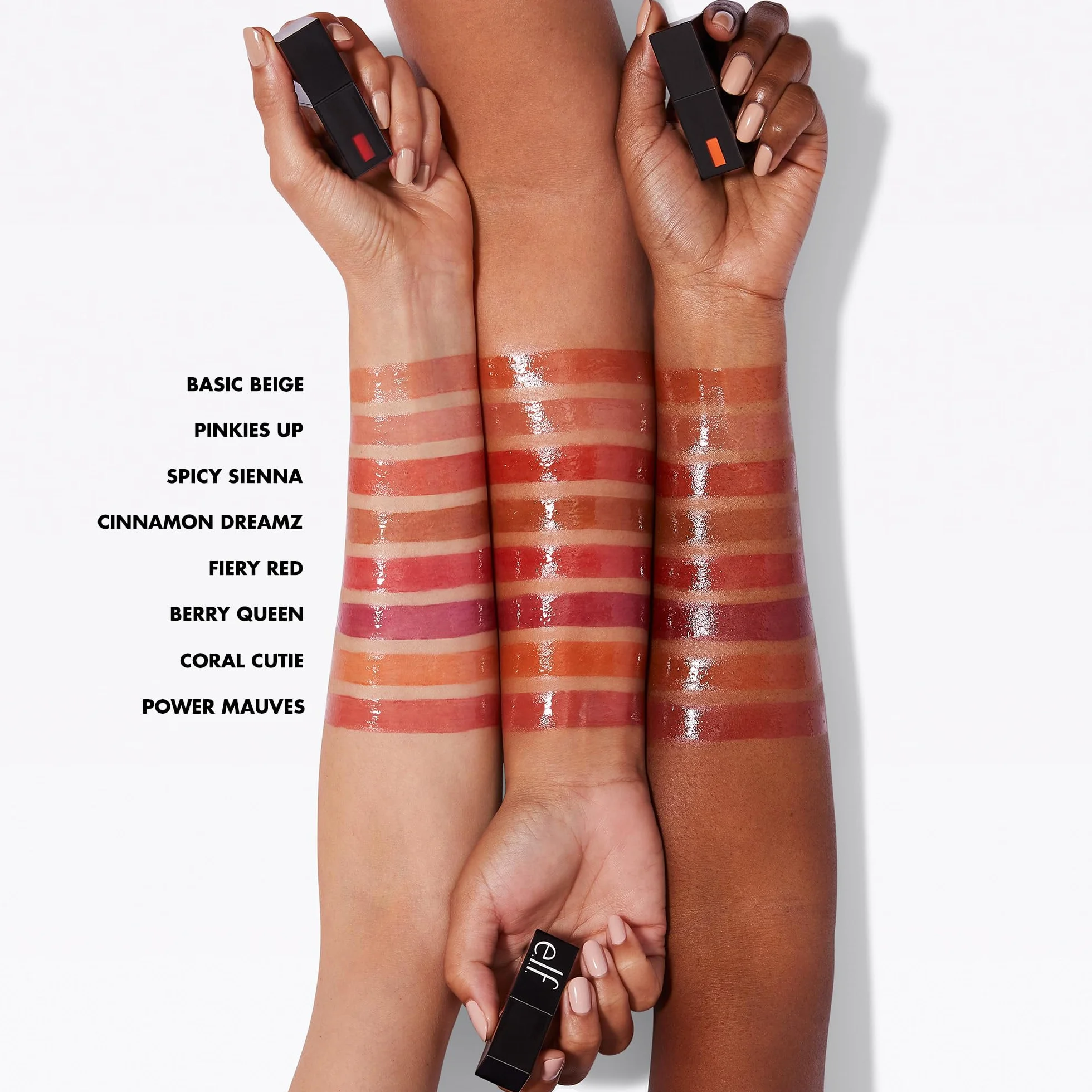 e.l.f. Glossy Lip Stain, lekka, długo utrzymująca się pomadka do ust dla odrobiny koloru i subtelnego efektu połysku, wegańska i nietestowana na zwierzętach, beżowy Basic Beige