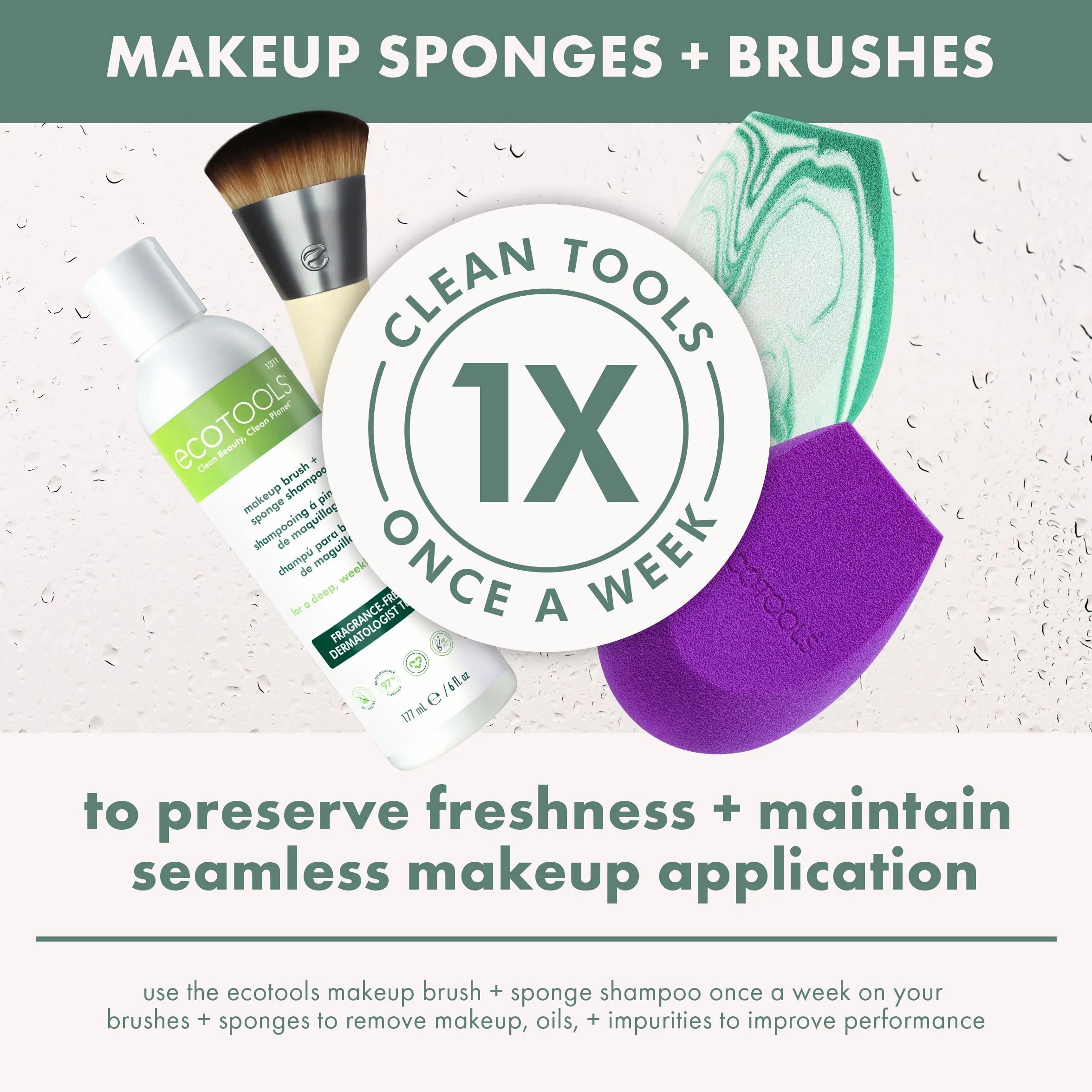 EcoTools Blend + Blur Makeup Brush and Sponge Duo, 2 sztuki