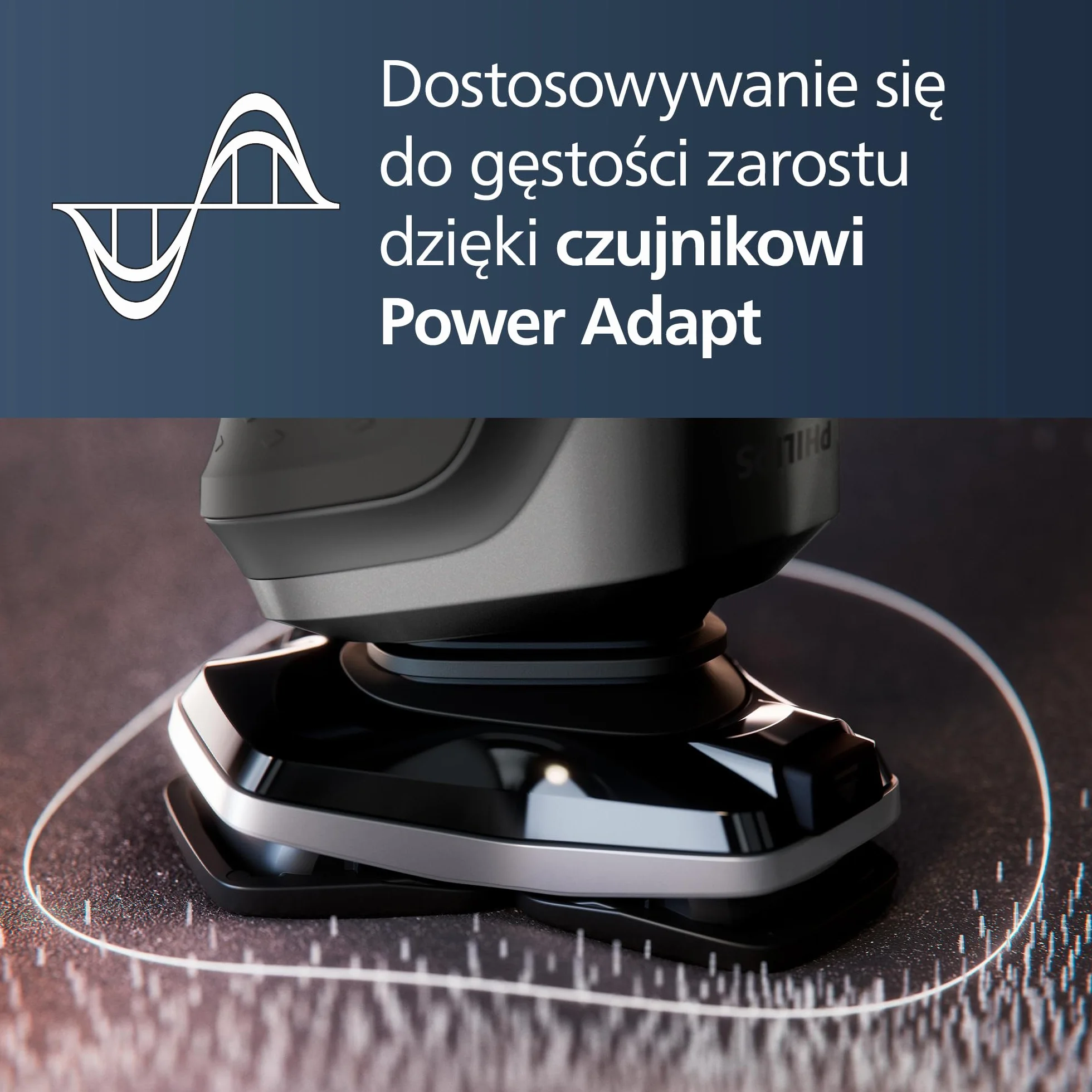 Philips Golarka Serii 5000 S5889/50 Elektryczna na Mokro i na Sucho SkinIQ Trymer Etui Podróżne Saszetka Quick Clean Pod Niebieski