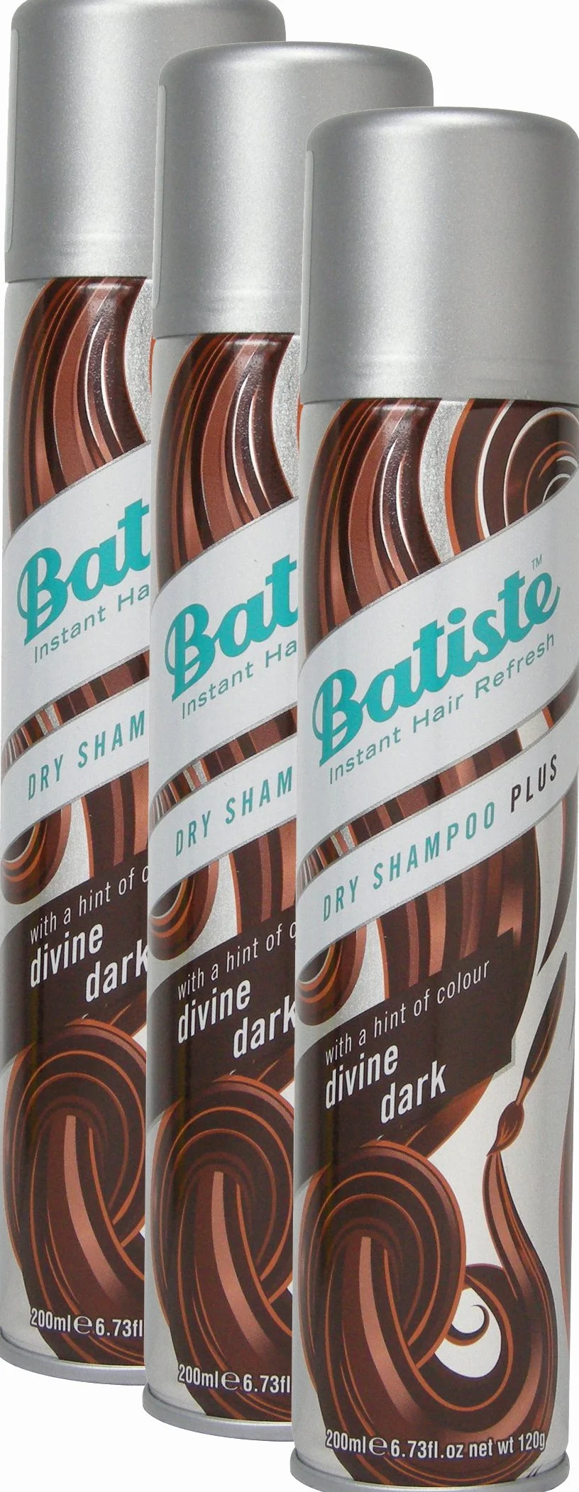 Batiste Divine Dark Suchy szampon do włosów 200 ml, z odrobiną koloru do średnich i ciemnych włosów, świeży dla wszystkich rodzajów włosów