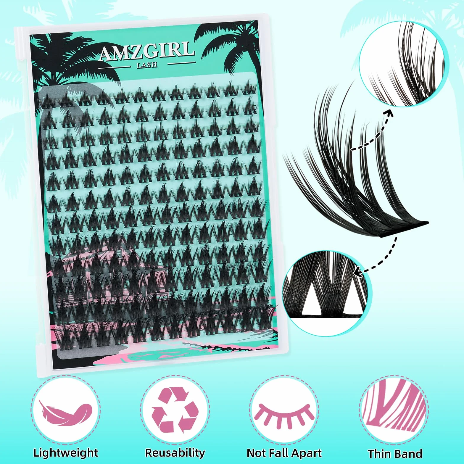 Sztuczne rzęsy manga 144 szt. kępki rozszerzenie rzęsy indywidualne objętość anime cosplay DIY