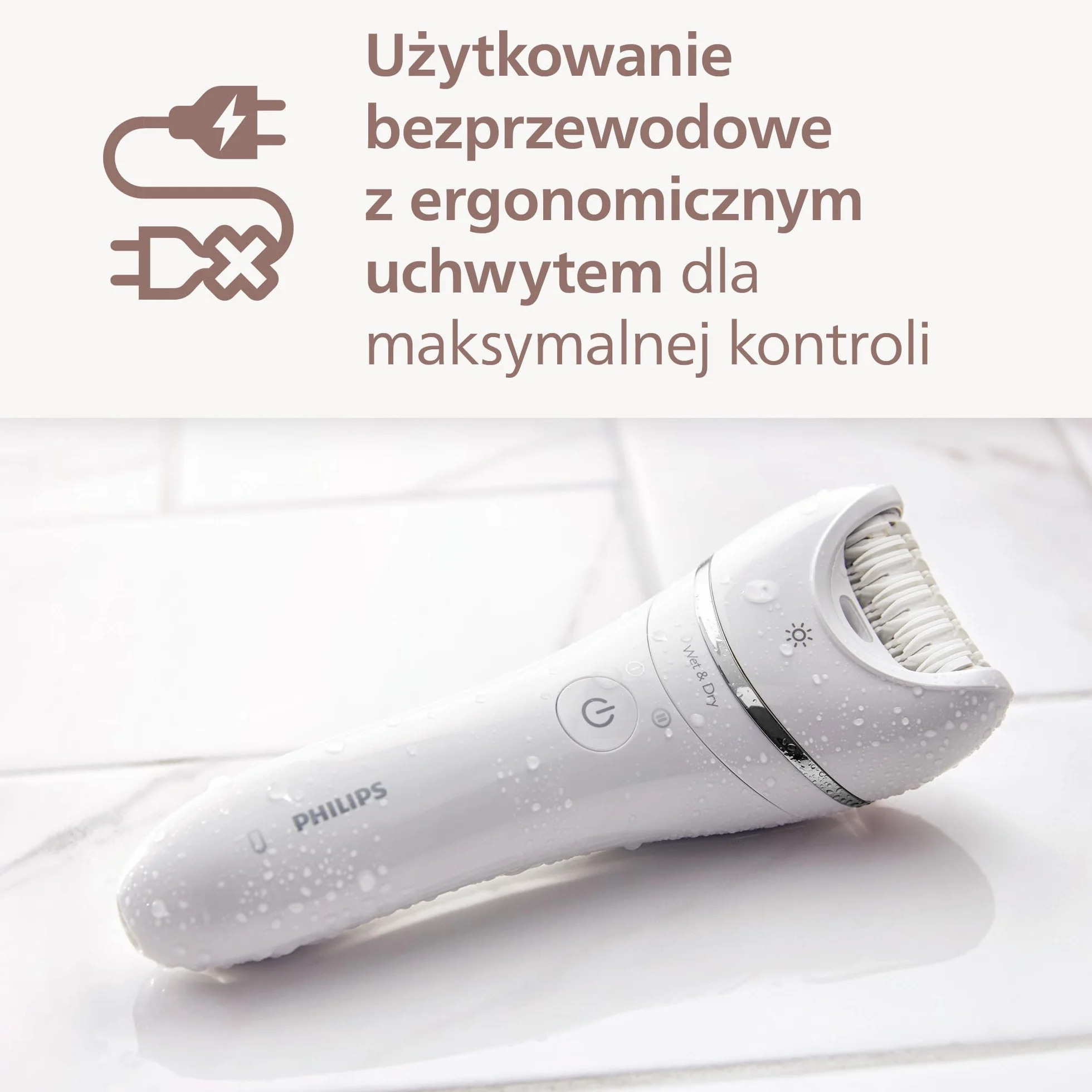 Philips Zestaw Pielęgnacyjny Serii 9000 – zestaw wielofunkcyjny do ciała, twarzy i stóp, bezprzewodowy depilator, do użytku na mokro i sucho, z 6 akcesoriami, model BRE770/92