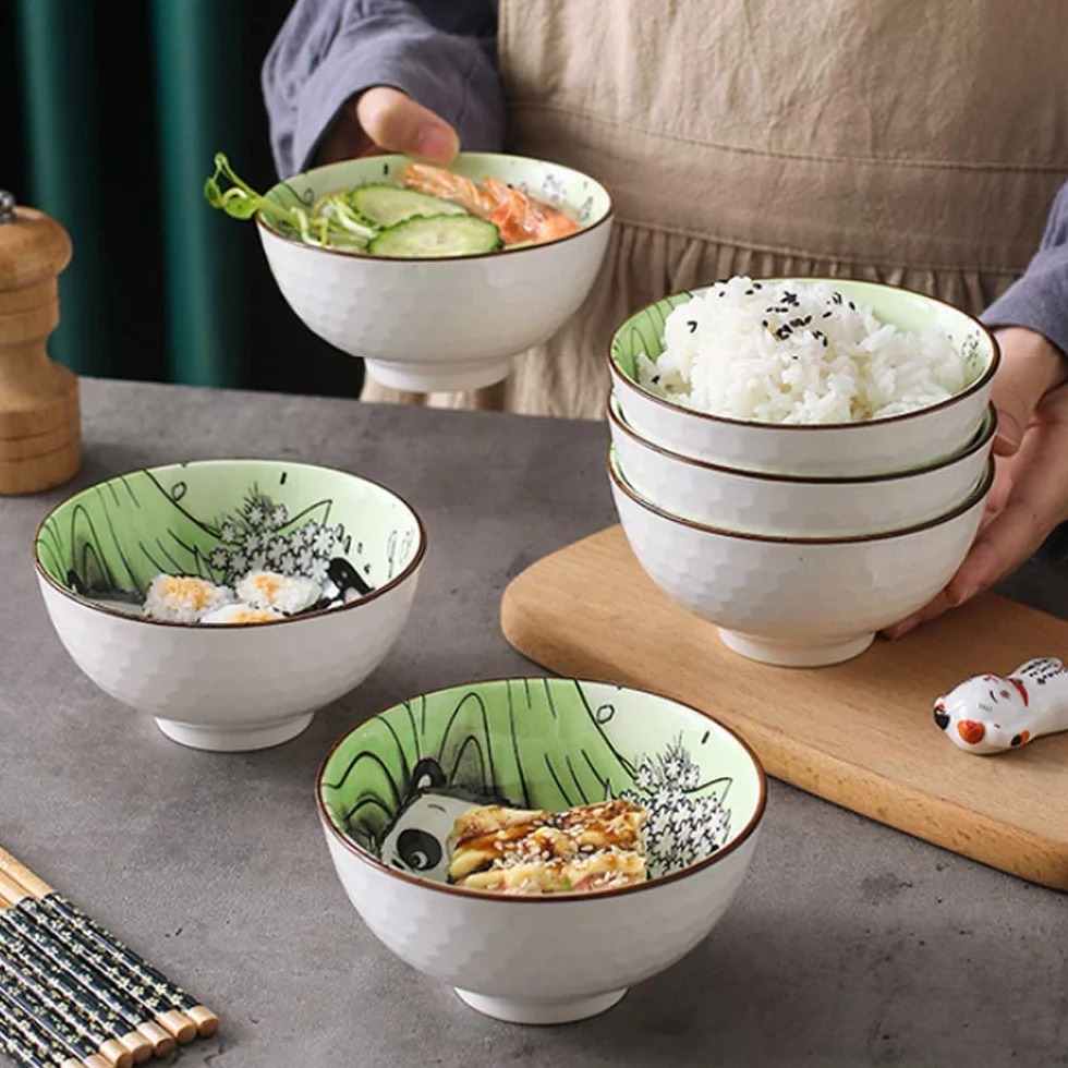 Ceramiczne Miski do Zupy, Śniadań i Deserów - Porcelanowy Zestaw 4 szt na Musli, Sałatki, Lody, Makaron, Ryż i Zupy