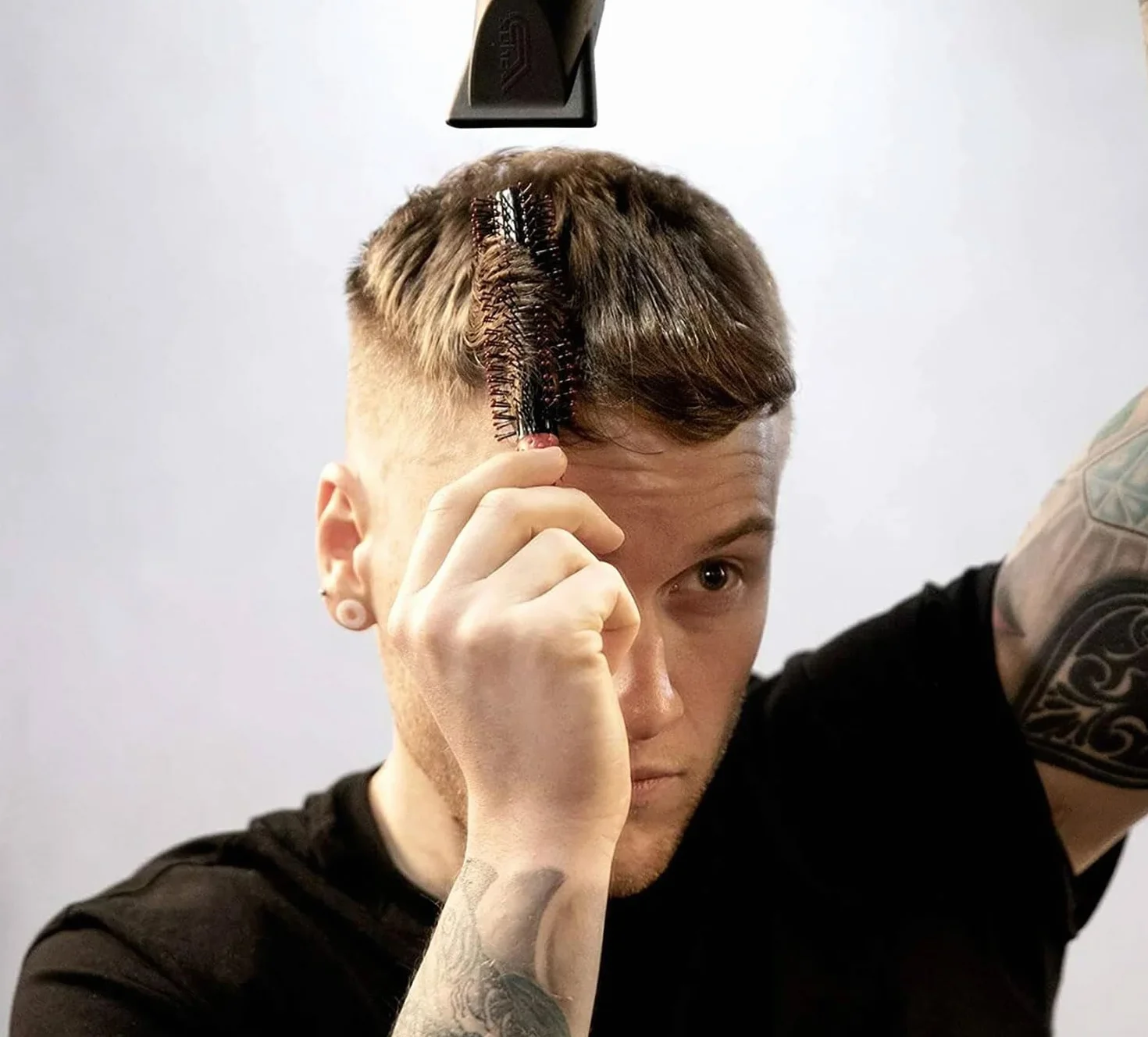 Uppercut Deluxe Quiff Roller For Hair Styling, Volumising Mens Styling Hair Brush to Lift the Hair with Spaced Ball Tipped Bristles to Prevent Pulling