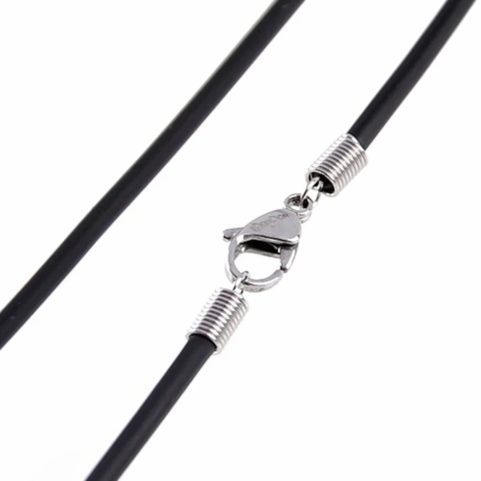 DonDon Kauczukowy naszyjnik z zapięciem na karabińczyk ze stali szlachetnej długość 50 cm - grubość: 3 mm