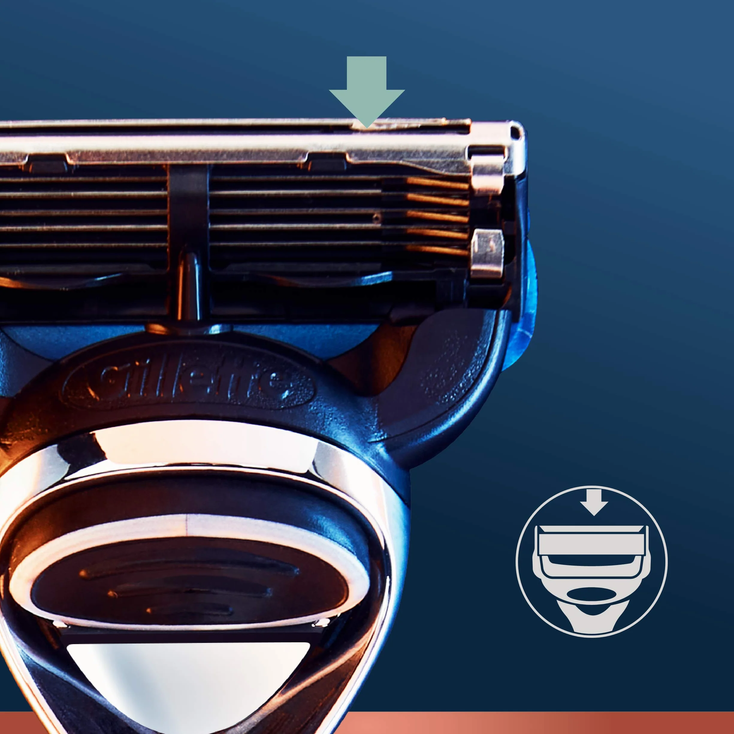 Gillette King C. Golarka męska z trymerem do precyzyjnego golenia, granatowa