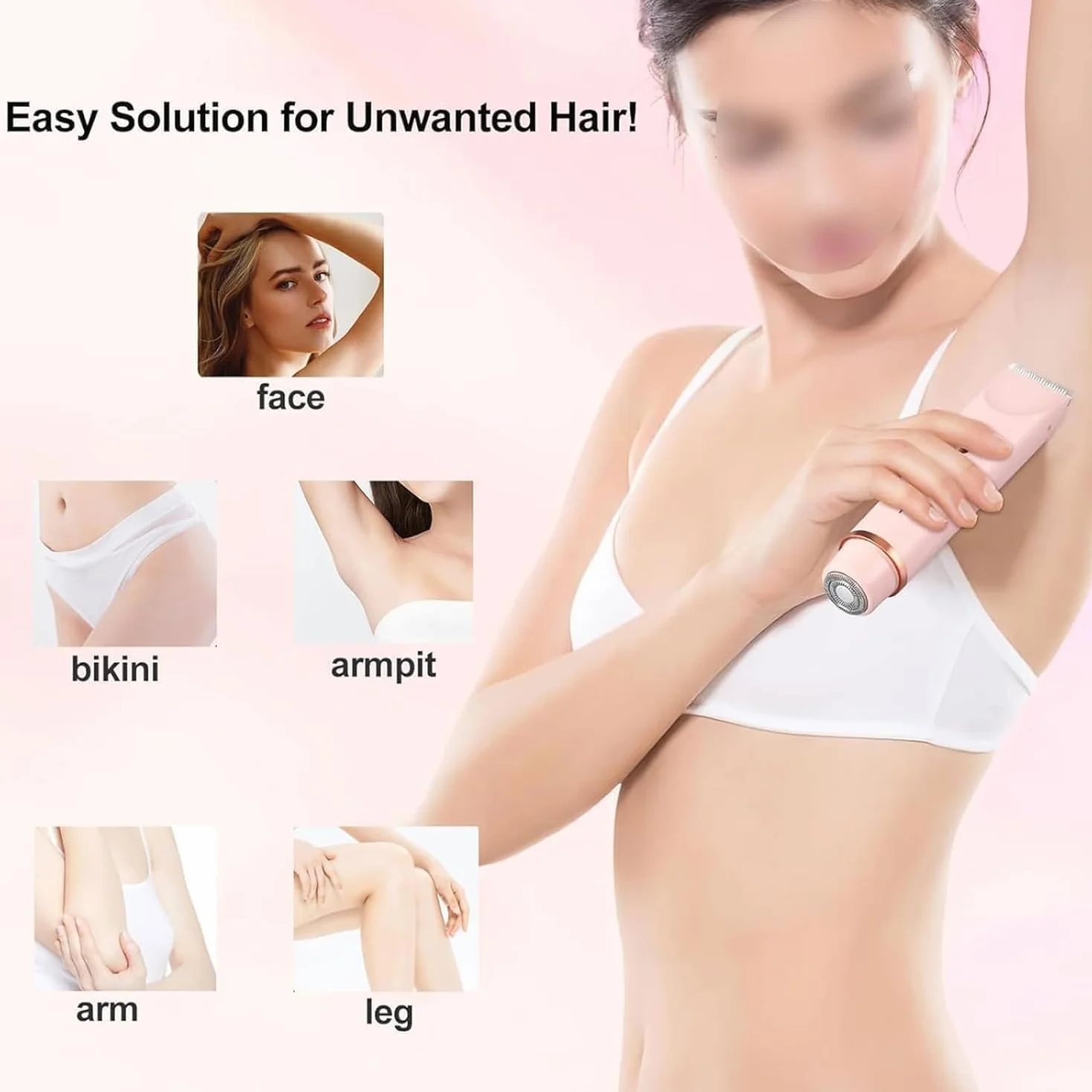 Golarka do włosów Glow Aura Glowshave, elektryczna wodoodporna maszynka do golenia damska (1 szt.)