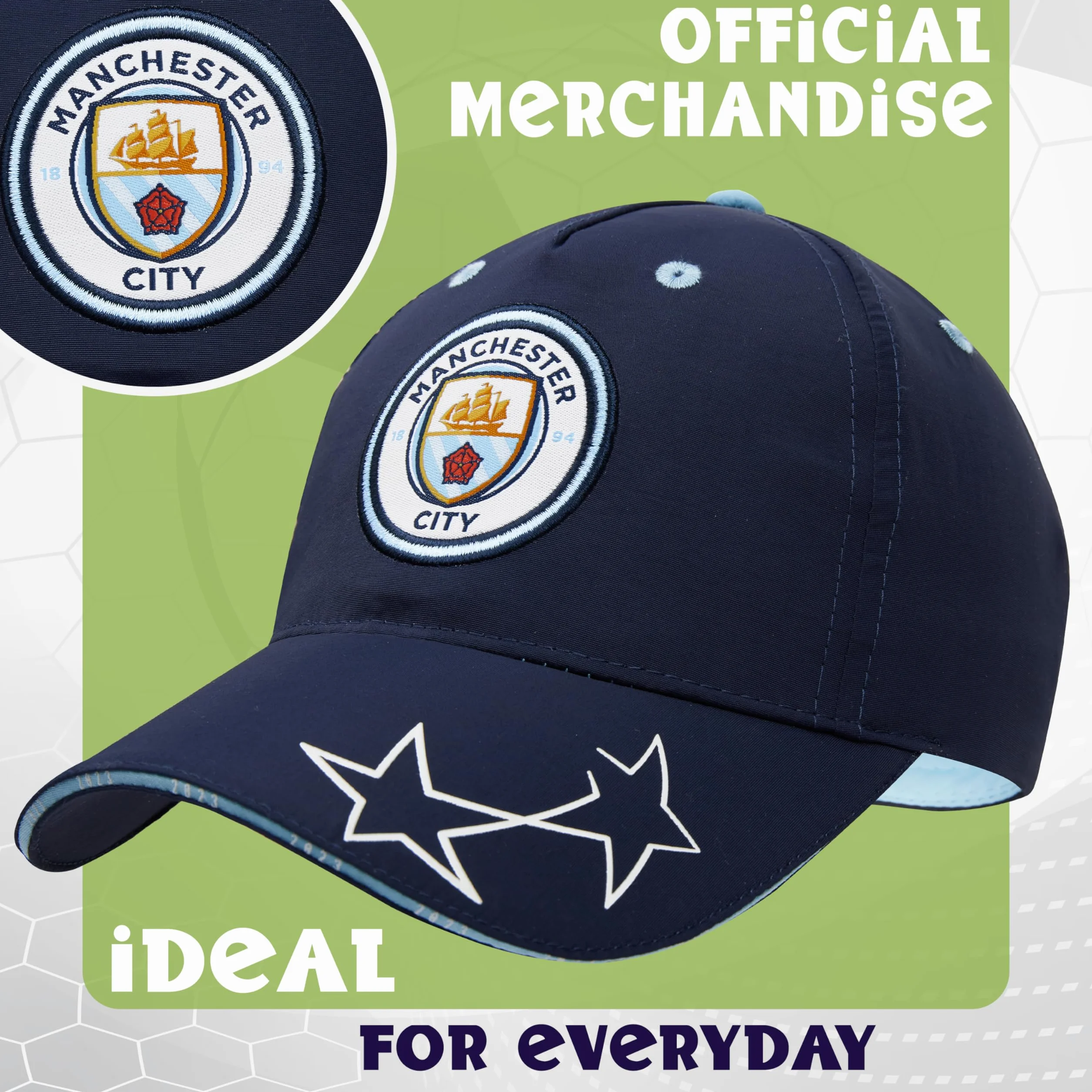 Manchester City FC Czapka baseballowa chłopięca granatowa, granatowy, rozmiar uniwersalny