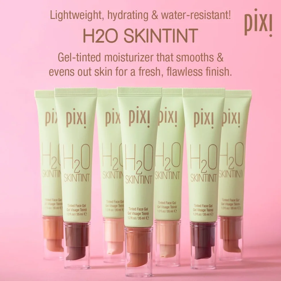 Pixi Beauty H2O SkinTint | Getonowana żelowa pielęgnacja nawilżająca | Lekka, nawilżająca i odporna na wodę | Wyrównuje odcień cery i zmniejsza zaczerwienienia | Odcień: Fair | 35 ml / 1,2 fl oz
