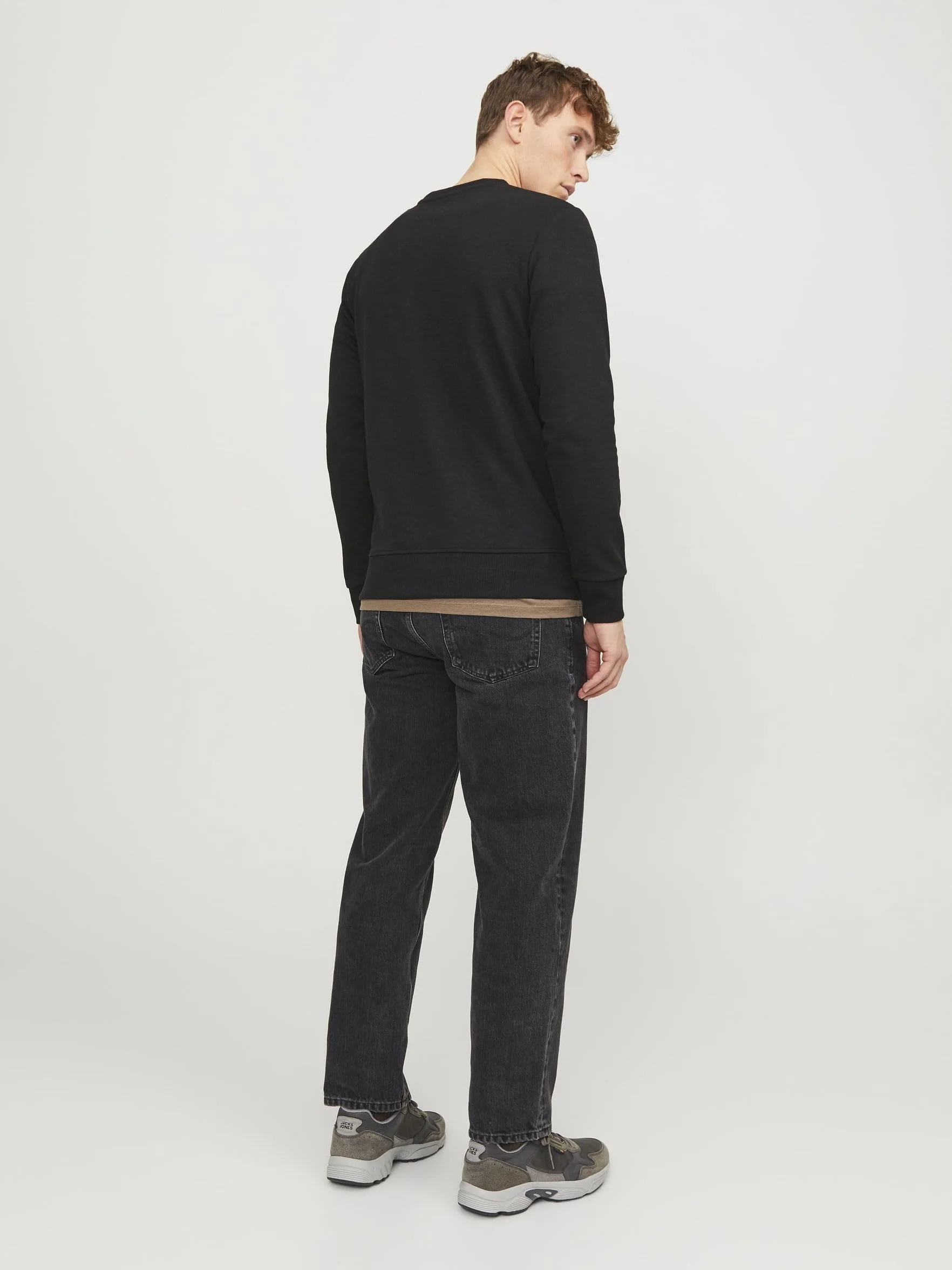 Jack & Jones Mężczyźni Jjebasic Sweat Crew Neck Noos Bluza, Czarny, M