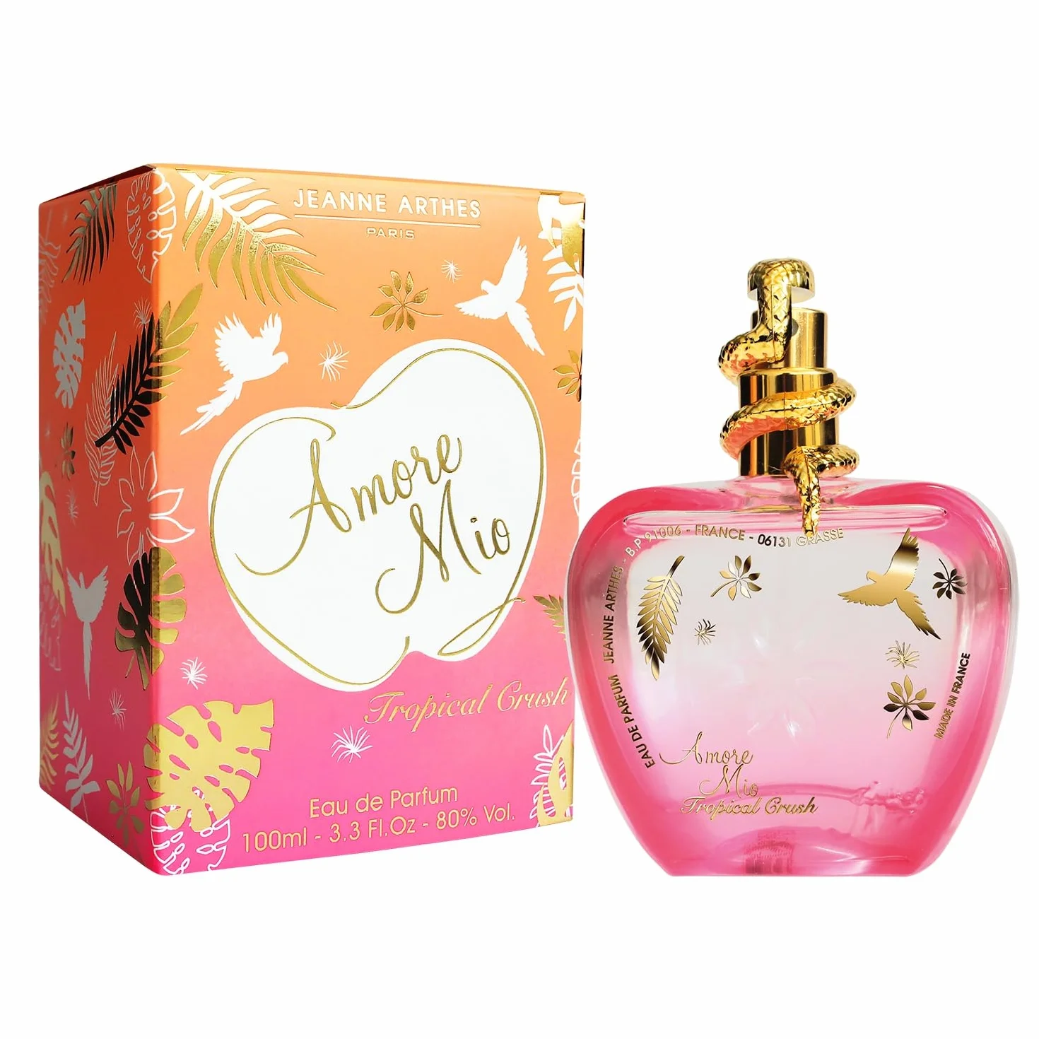 JEANNE ARTHES - Damskie perfumy Amore Mio Tropical Crush - Woda perfumowana - Butelka z rozpylaczem 100 ml - Wyprodukowano we Francji w Grasse