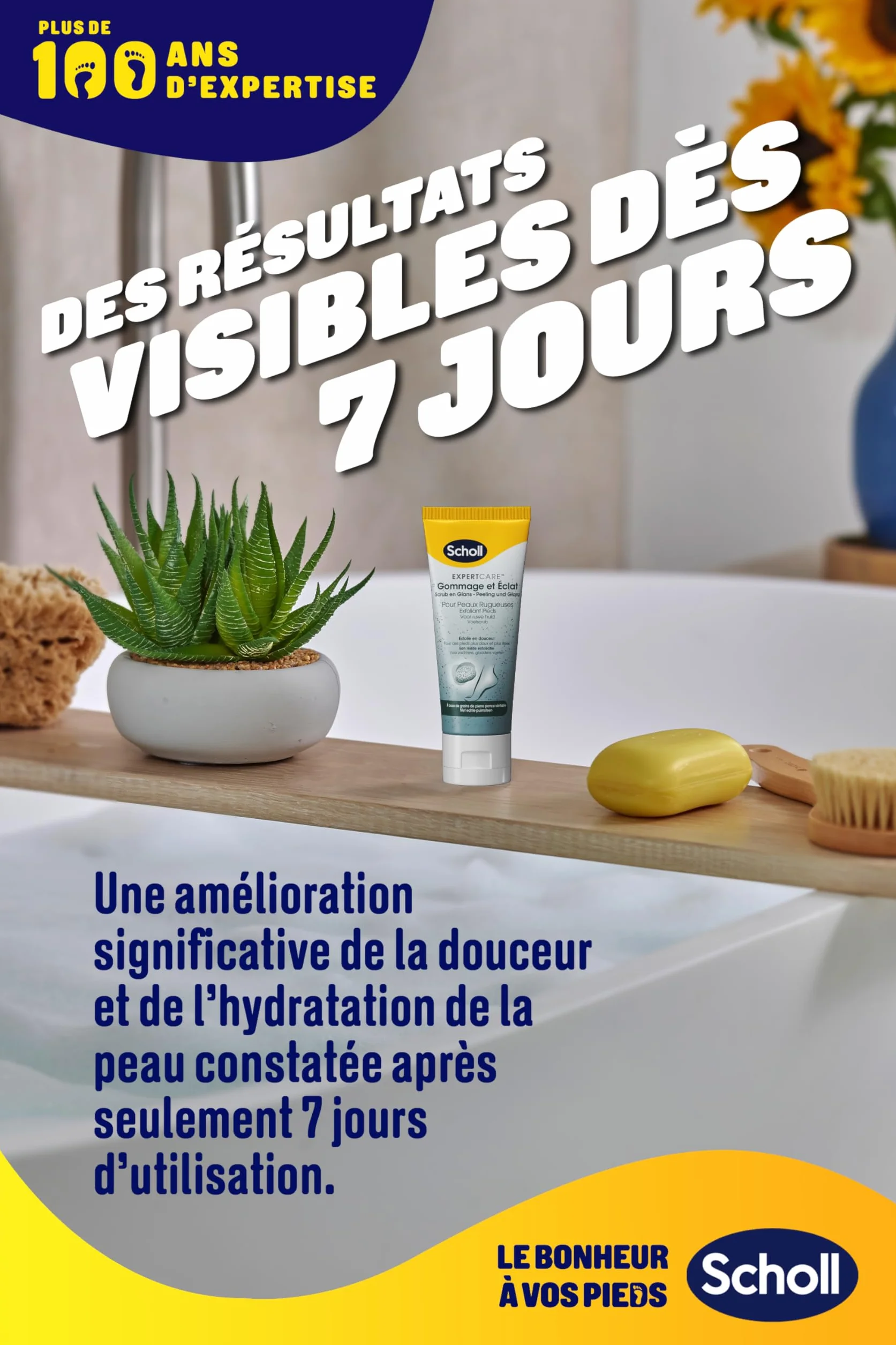 Scholl Krem do stóp Peeling i połysk dla skóry szorstkiej - Złuszczająca pielęgnacja suchych i szorstkich stóp na bazie pumeksu wulkanicznego - 75ml