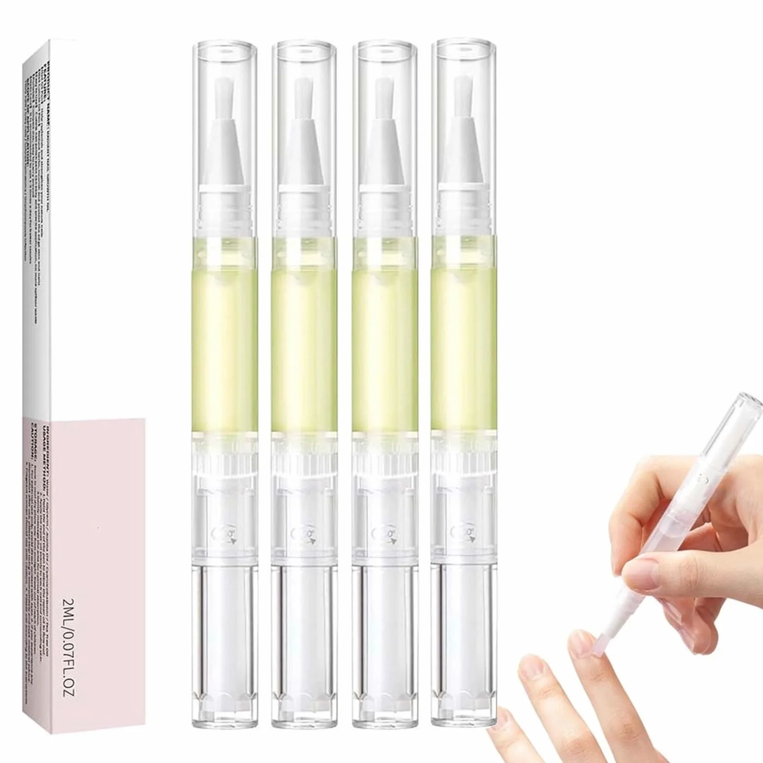 Lyra Cosmetic Nails, Olejek do skórek paznokci, Radiant Nail Growth Oil, Kosmetyczne serum nawilżające, wzmacniające i rozjaśniające pielęgnację paznokci(4pcs)