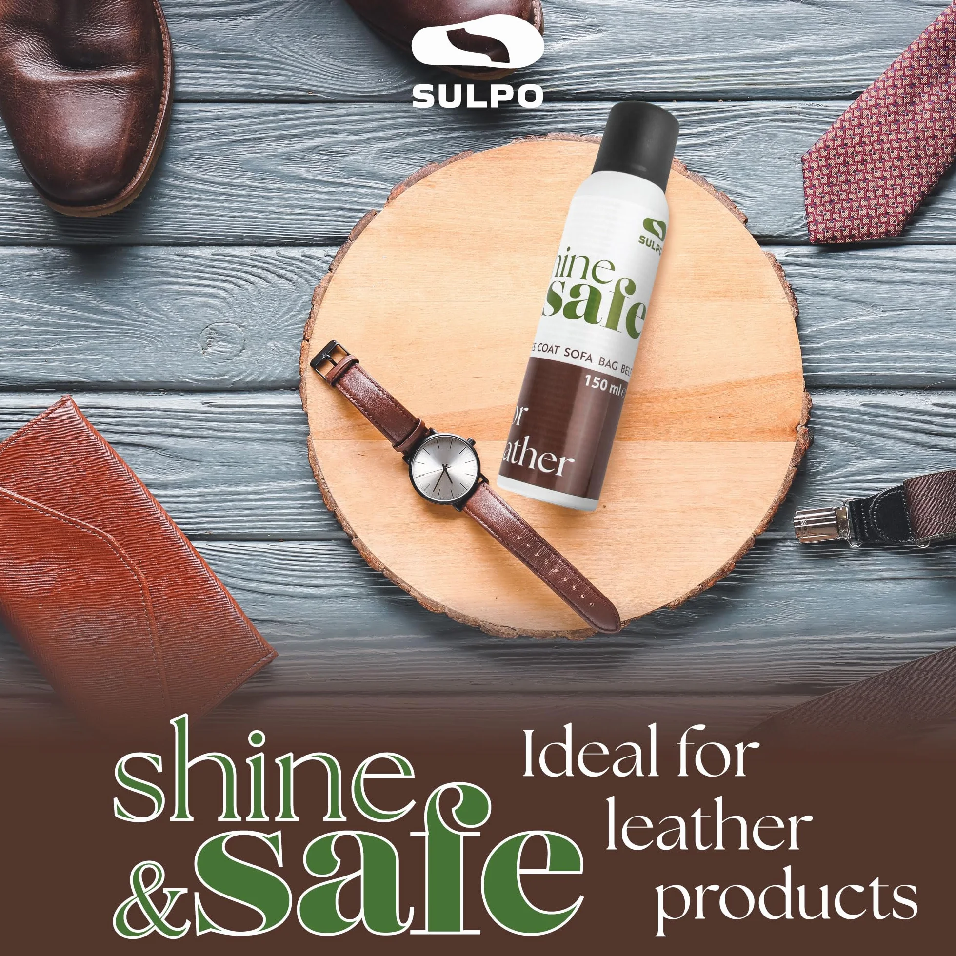Sulpo Nabłyszczacz do Skór (150 ml) – Deluxe nawilżający i nabłyszczający preparat do obuwia, toreb, mebli – Made in Poland, uniwersalny do wszystkich skór