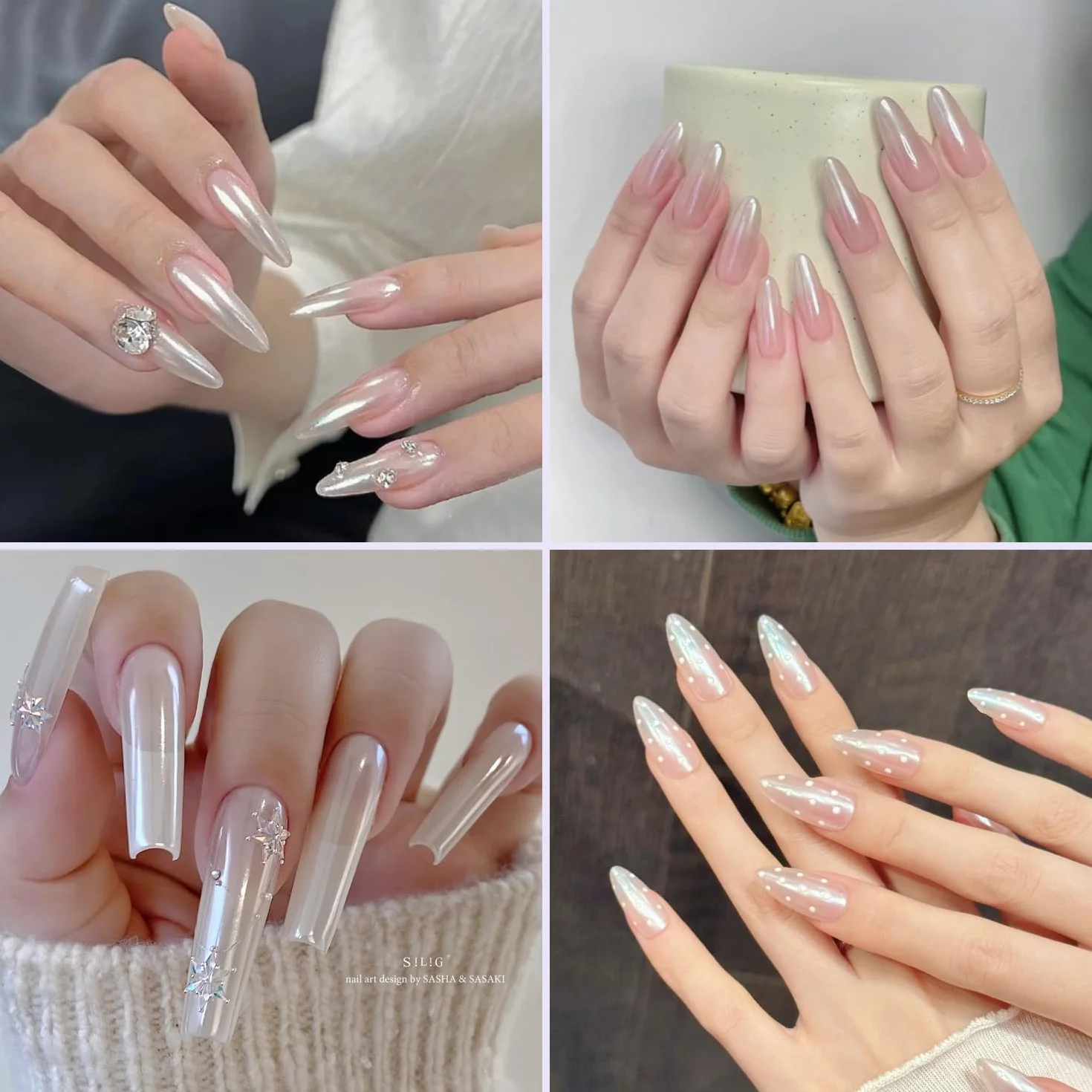 White Pearl chrom proszek do paznokci, efekt perłowy, błyszczący puder do paznokci, Nail Art Chrome Nail Powder