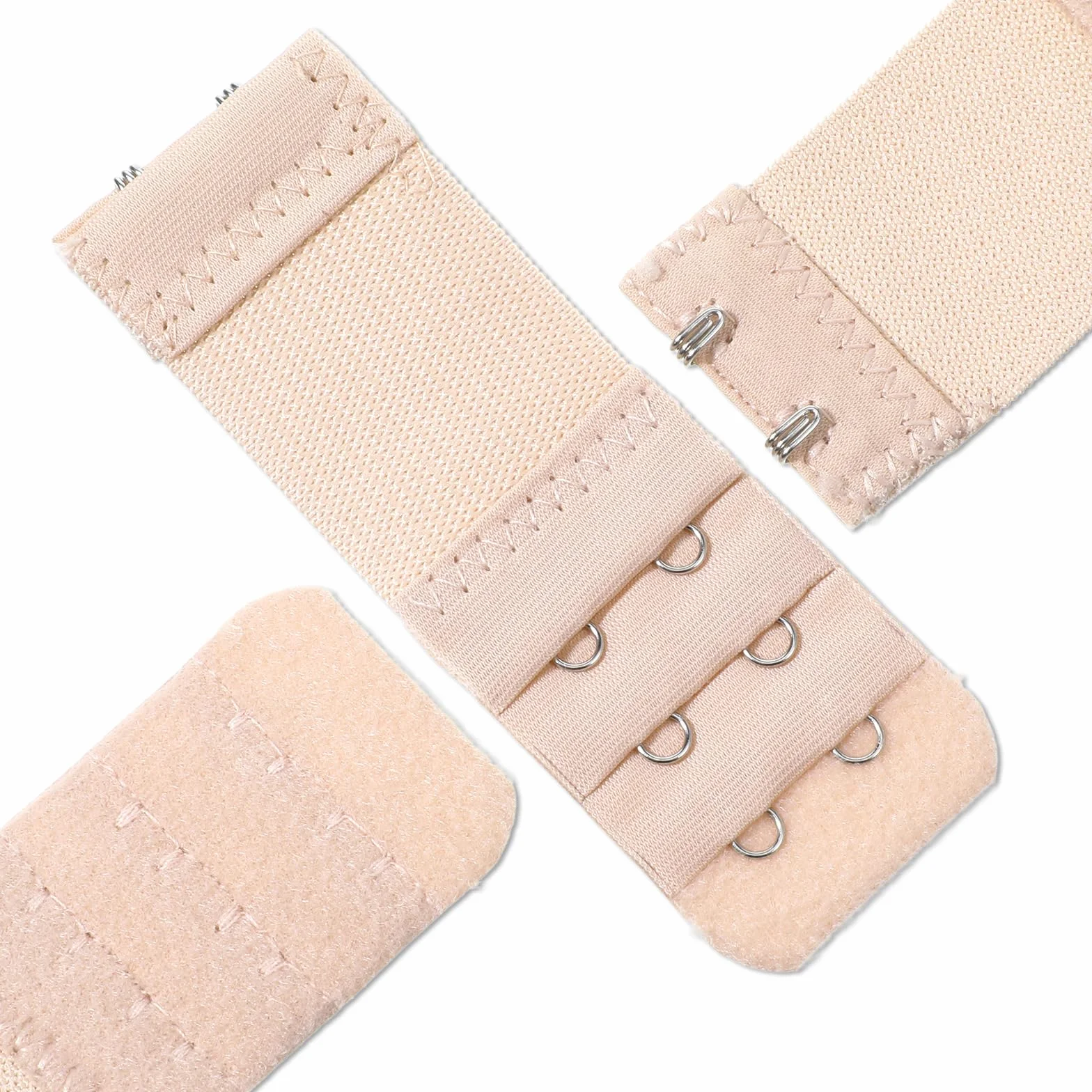 Piriuuo Przedłużenie biustonosza 4 sztuki, 9,7 x 3,2 cm, przedłużenie biustonosza, 2 haczyki, 3 rzędy, elastyczna bielizna, klamra przedłużająca, miękki poliester, zamknięcie biustonosza, przedłużenie