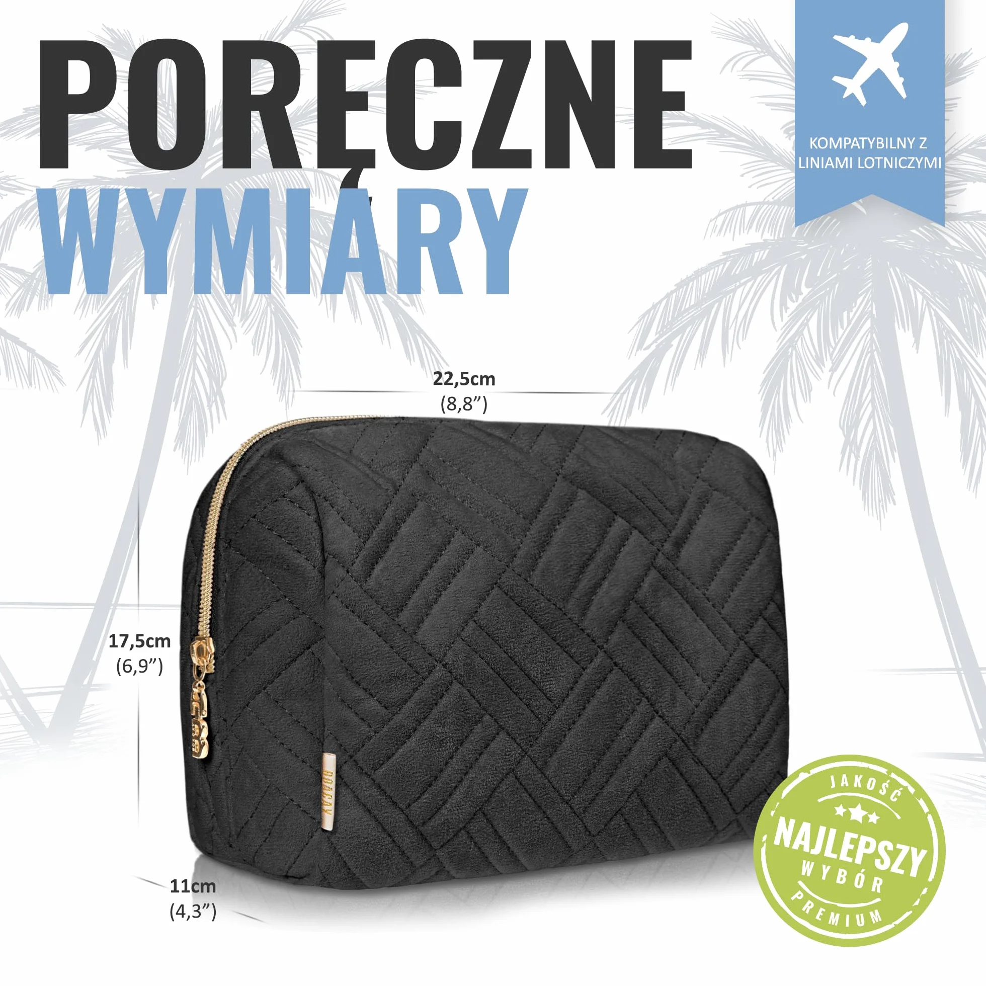 BOACAY Duża Kosmetyczka Podróżna Torba na Suwak Organizer na Przybory Toaletowe