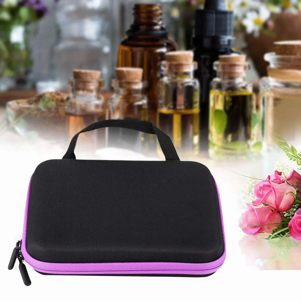 Aromatherapie Aufbewahrungstasche 63 Slots EVA Reisen Tragen Schwarz Lila Blau Orange