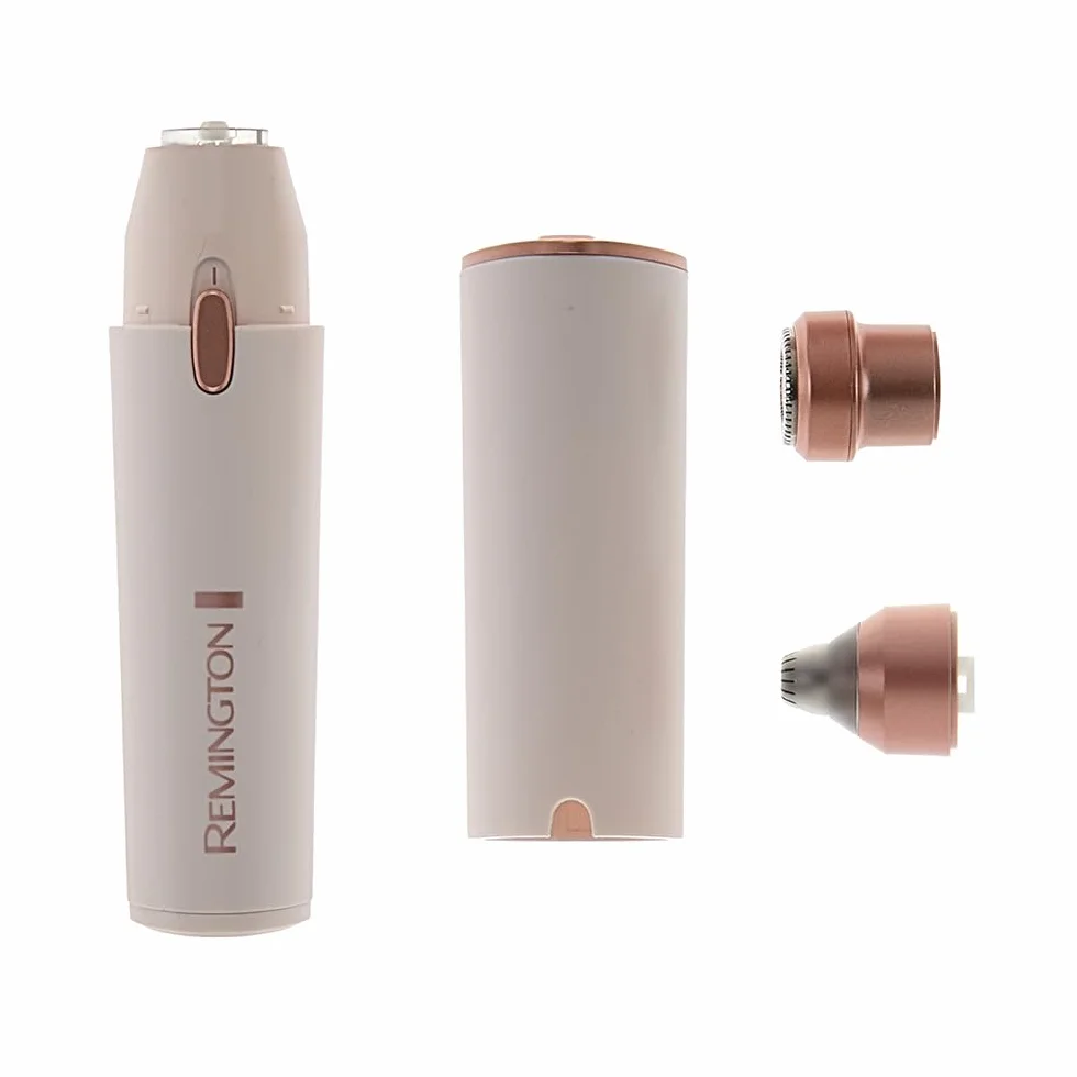 Remington Golarka do twarzy dla kobiet [2 w 1: golarka do twarzy i trymer do brwi] BareMe (wodoodporna, depilacja górnej wargi, podbródka i policzków, akumulator, USB-C, szczotka i nasadka) WFS200