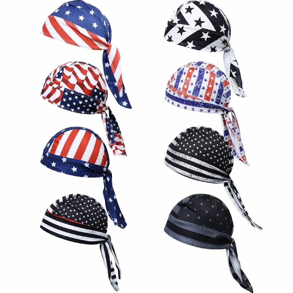 8 szt. Do Rag Skull Cap Pot Wicking Doo Rag Kask Liner Chłodząca Czapka Motocyklowa Jazda Na Głowie Chustka Bandana Czapka